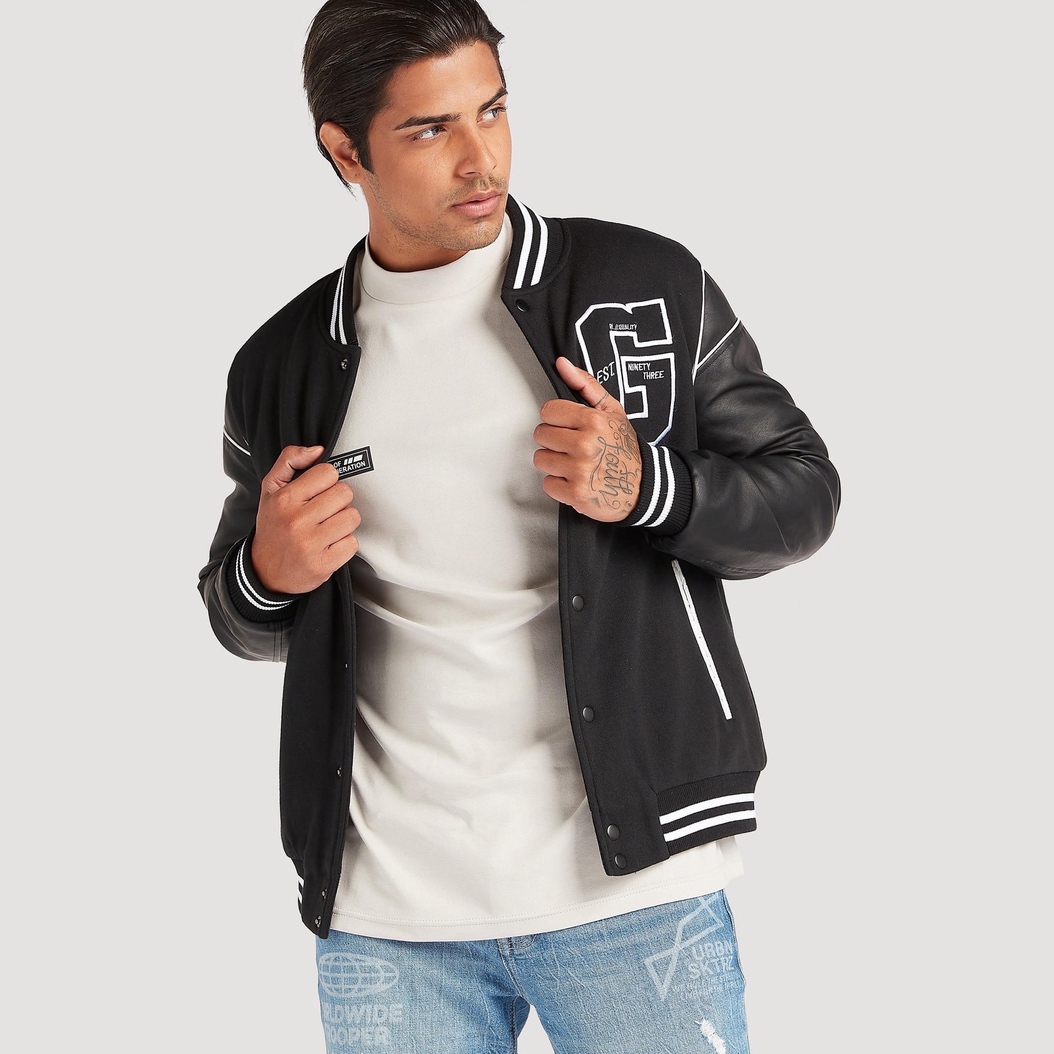 Varsity Embroidered Baseball Jacket with Long Sleeves and Pockets-men-clothing-jacketsandblazers-jackets-image-7