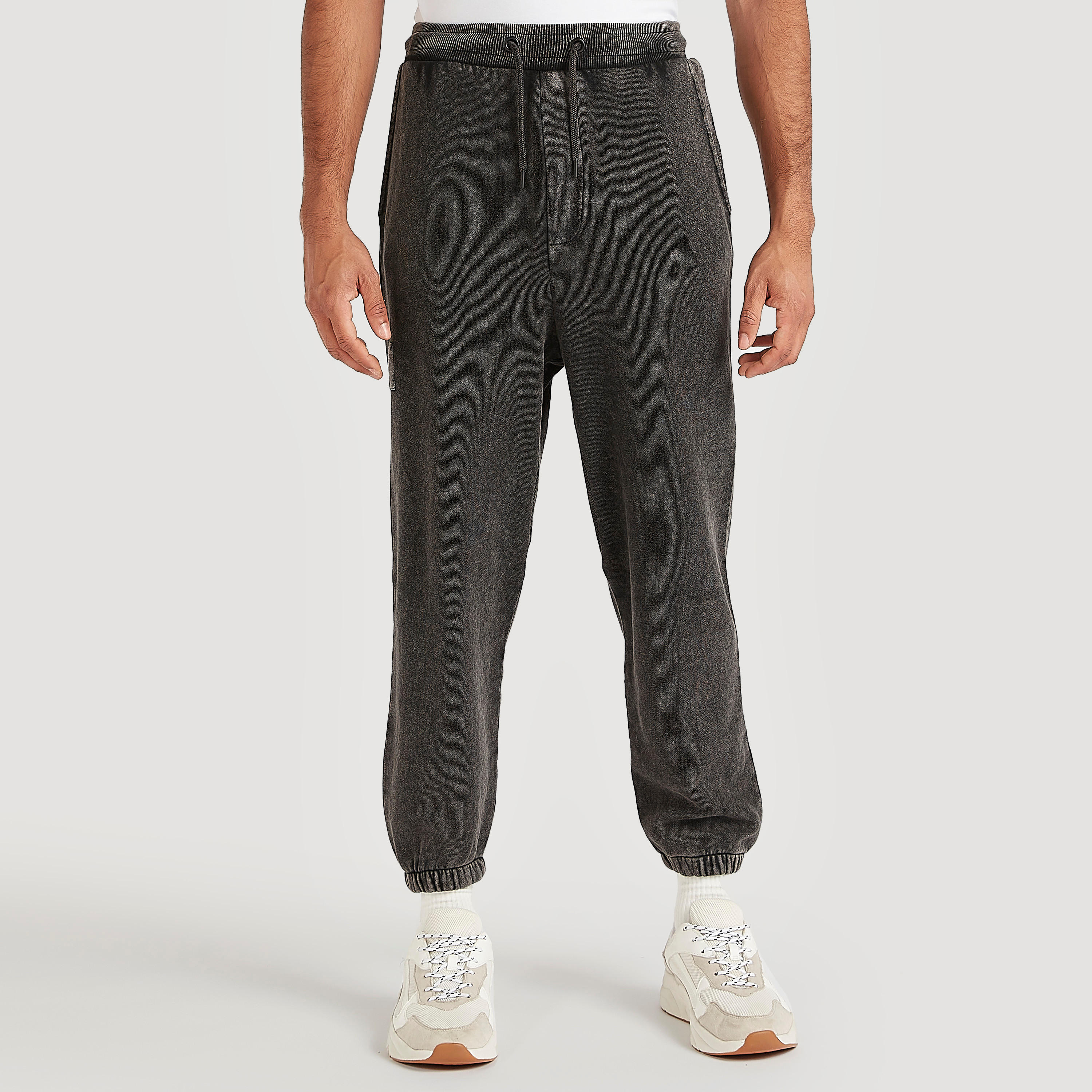 Solid Mid-Rise Cuffed Joggers with Drawstring Closure-men-clothing-bottoms-joggers-image-5