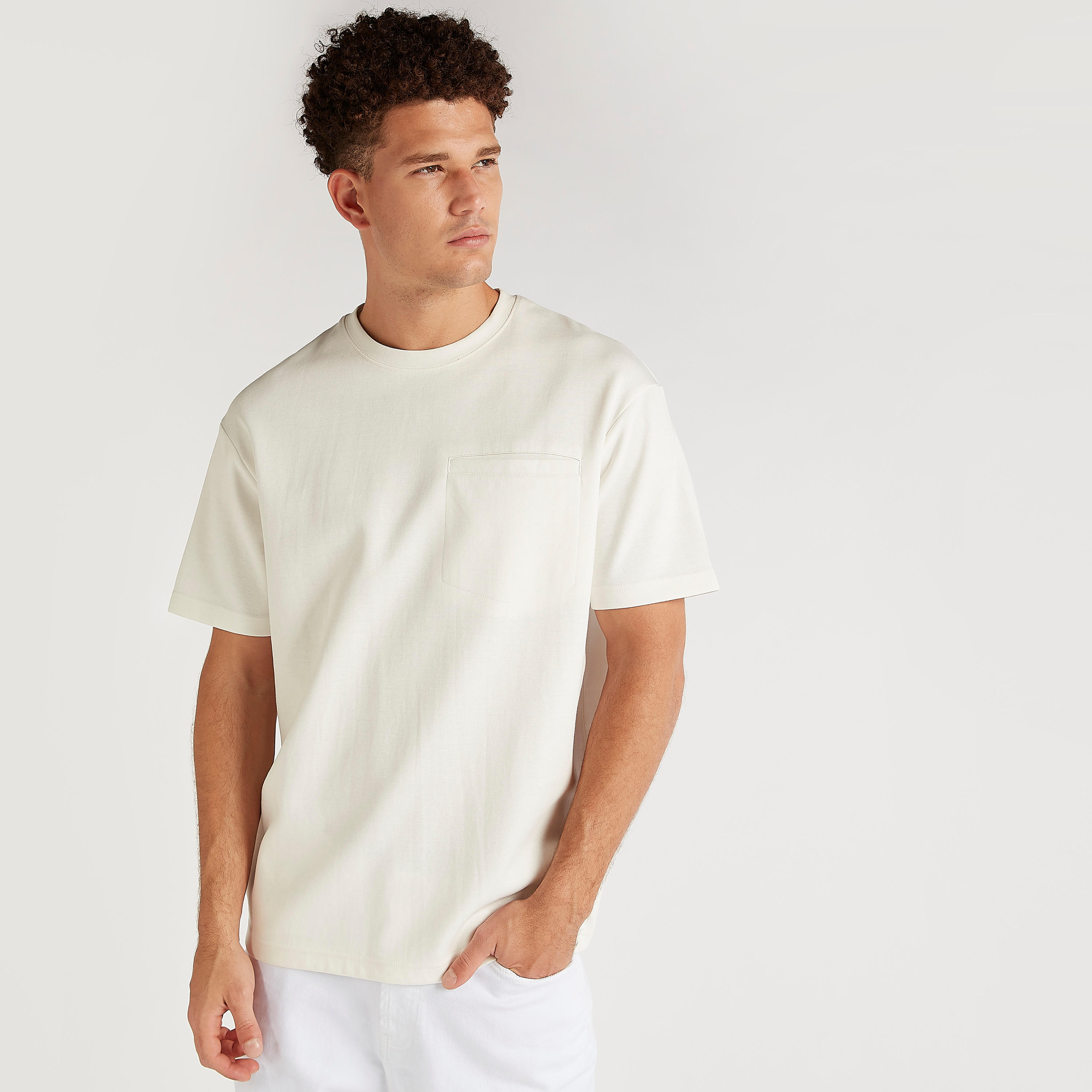Solid T-shirt with Short Sleeves and Crew Neck-men-clothing-tshirtsandpolos-tshirts-image-1