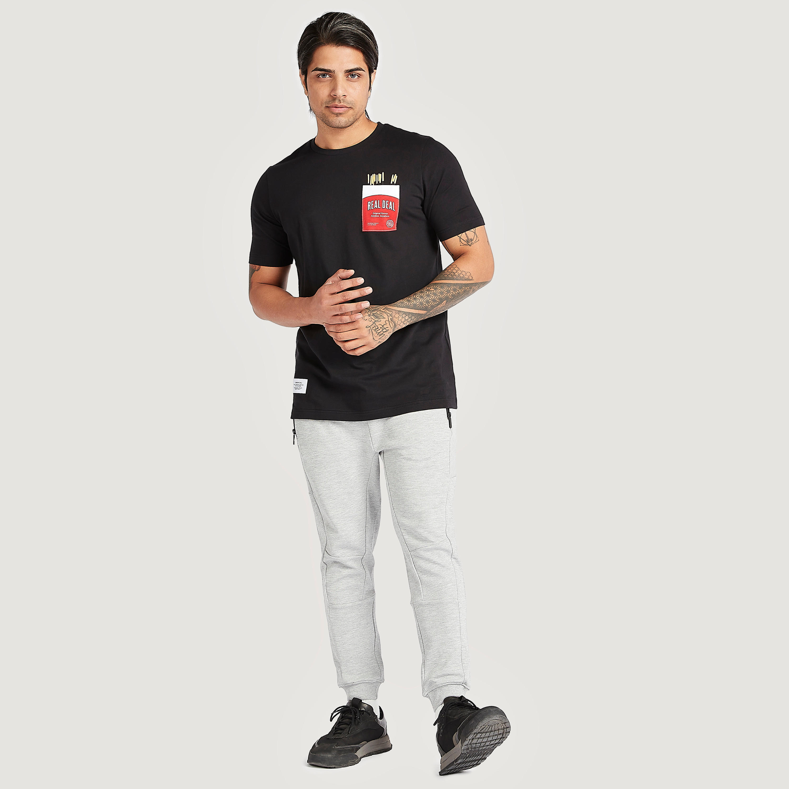 Printed Crew Neck T-shirt with Short Sleeves-men-clothing-tshirtsandpolos-tshirts-image-2