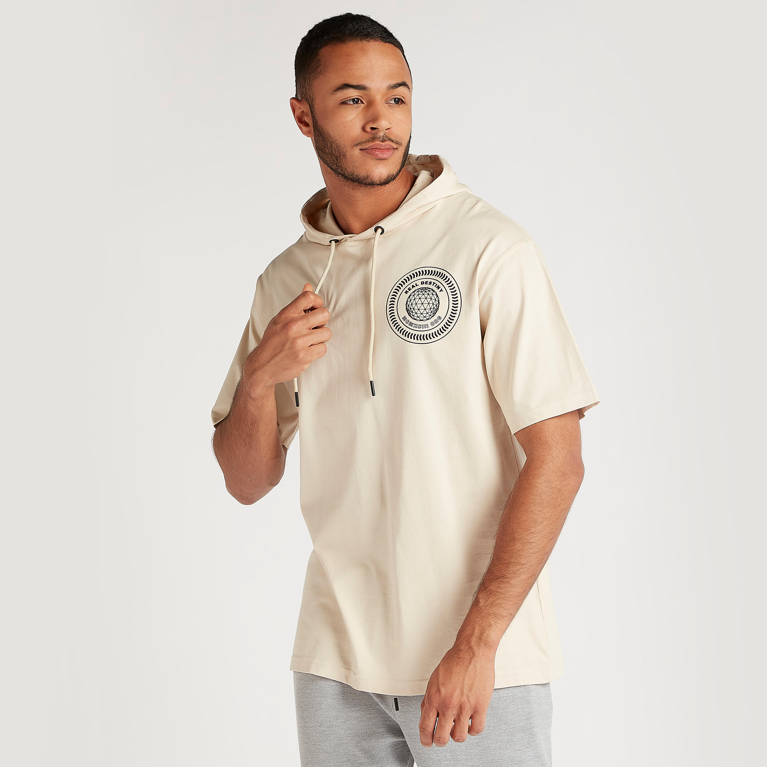 Printed T-shirt with Hooded Neck-men-clothing-tshirtsandpolos-tshirts-image-1