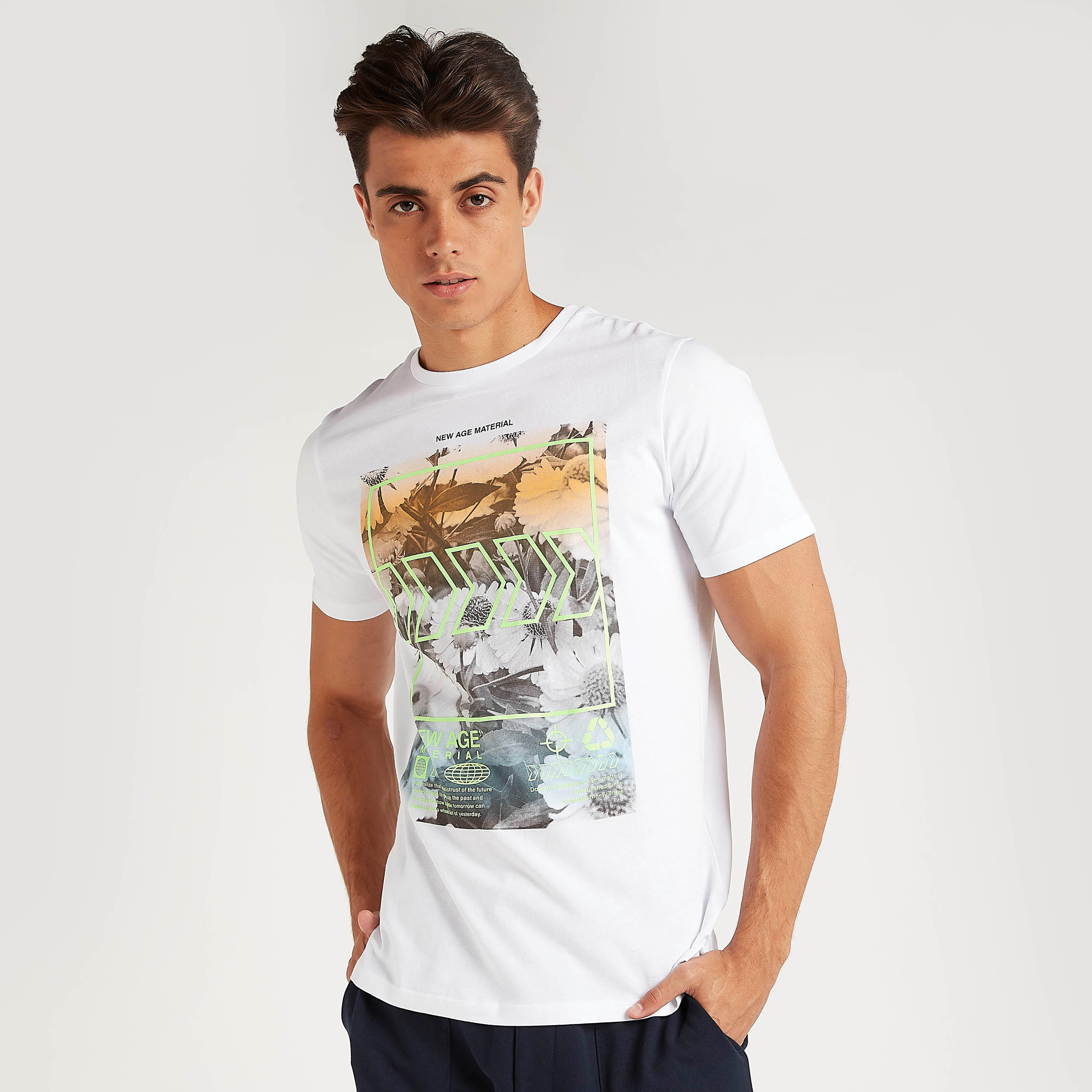 Printed T-shirt with Short Sleeves and Crew Neck-men-clothing-tshirtsandpolos-tshirts-image-1