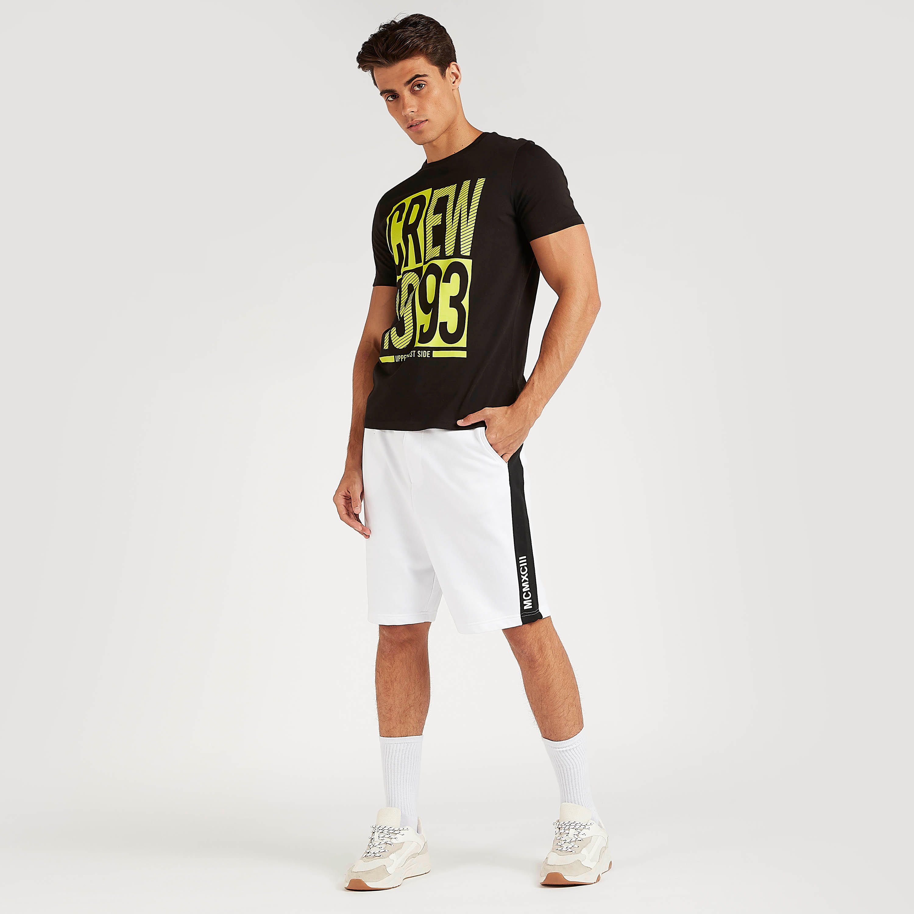Typographic Print T-shirt with Short Sleeves and Crew Neck-men-clothing-tshirtsandpolos-tshirts-image-2