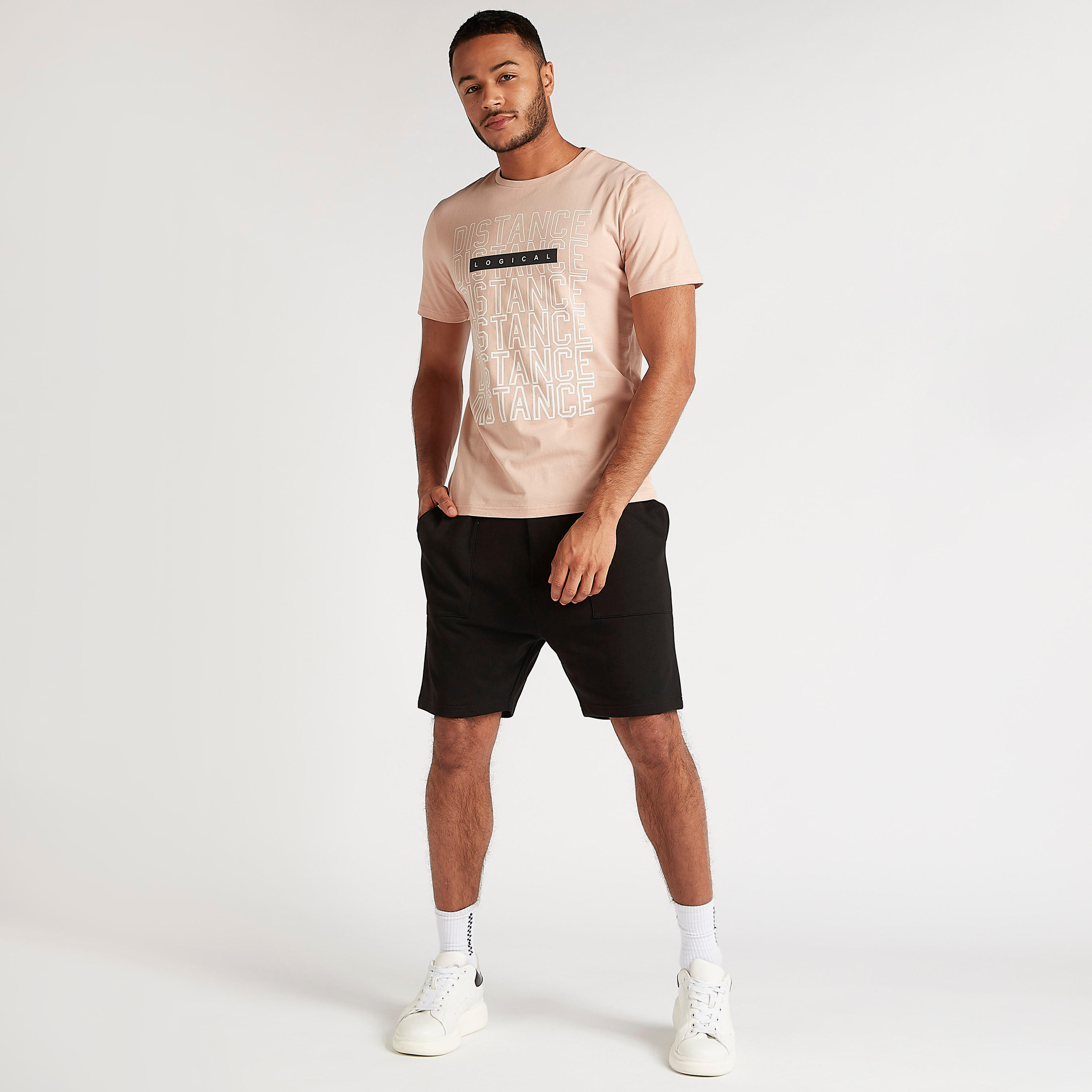 Typographic Print Crew Neck T-shirt with Short Sleeves-men-clothing-tshirtsandpolos-tshirts-image-2