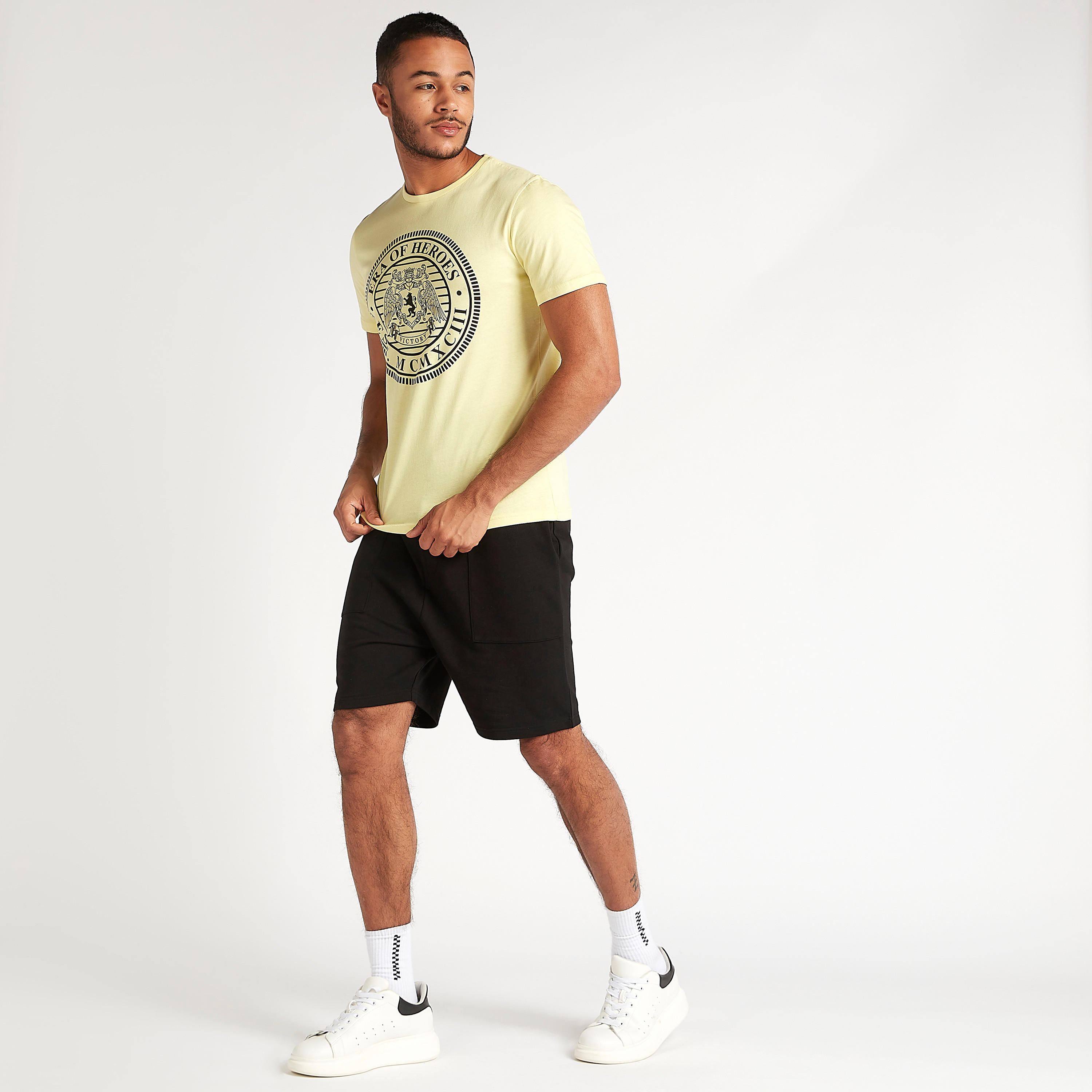 Printed Crew Neck T-shirt with Short Sleeves-men-clothing-tshirtsandpolos-tshirts-image-2