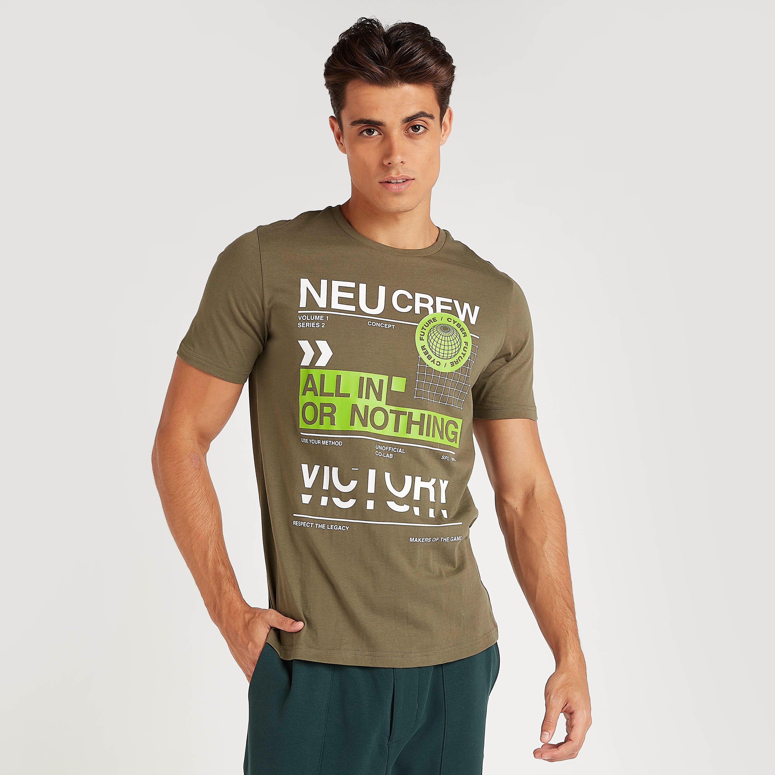 Printed T-shirt with Short Sleeves and Crew Neck-men-clothing-tshirtsandpolos-tshirts-image-1