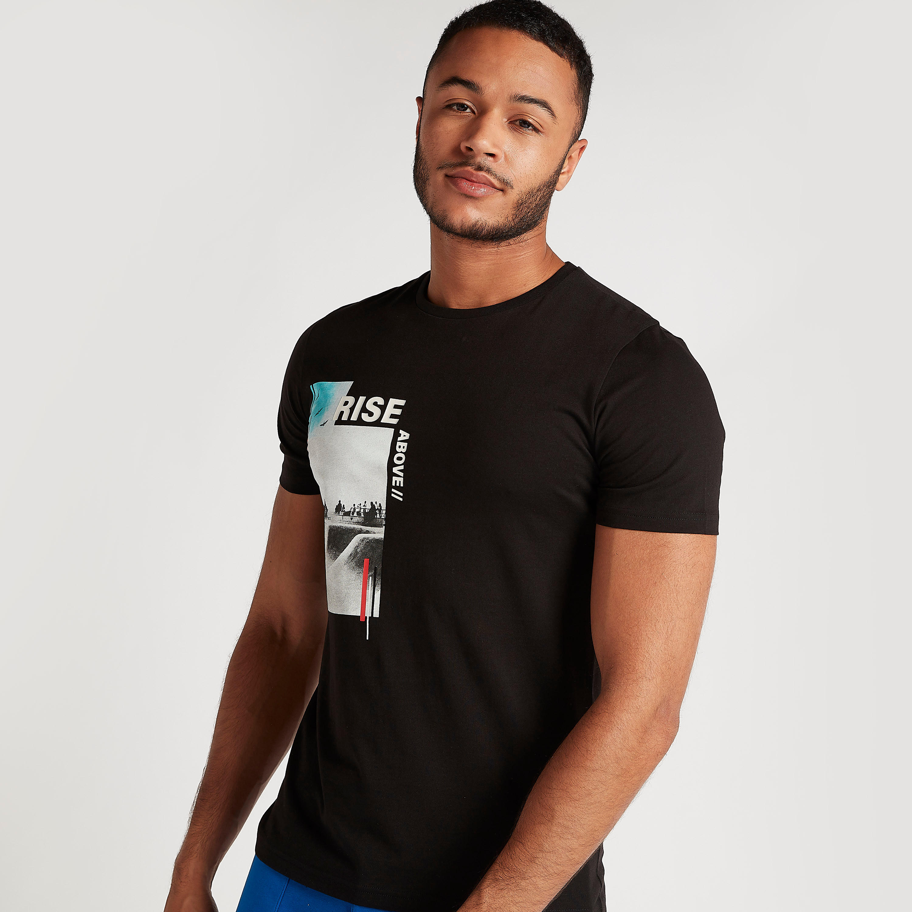 Printed T-shirt with Short Sleeves and Crew Neck-men-clothing-tshirtsandpolos-tshirts-image-1