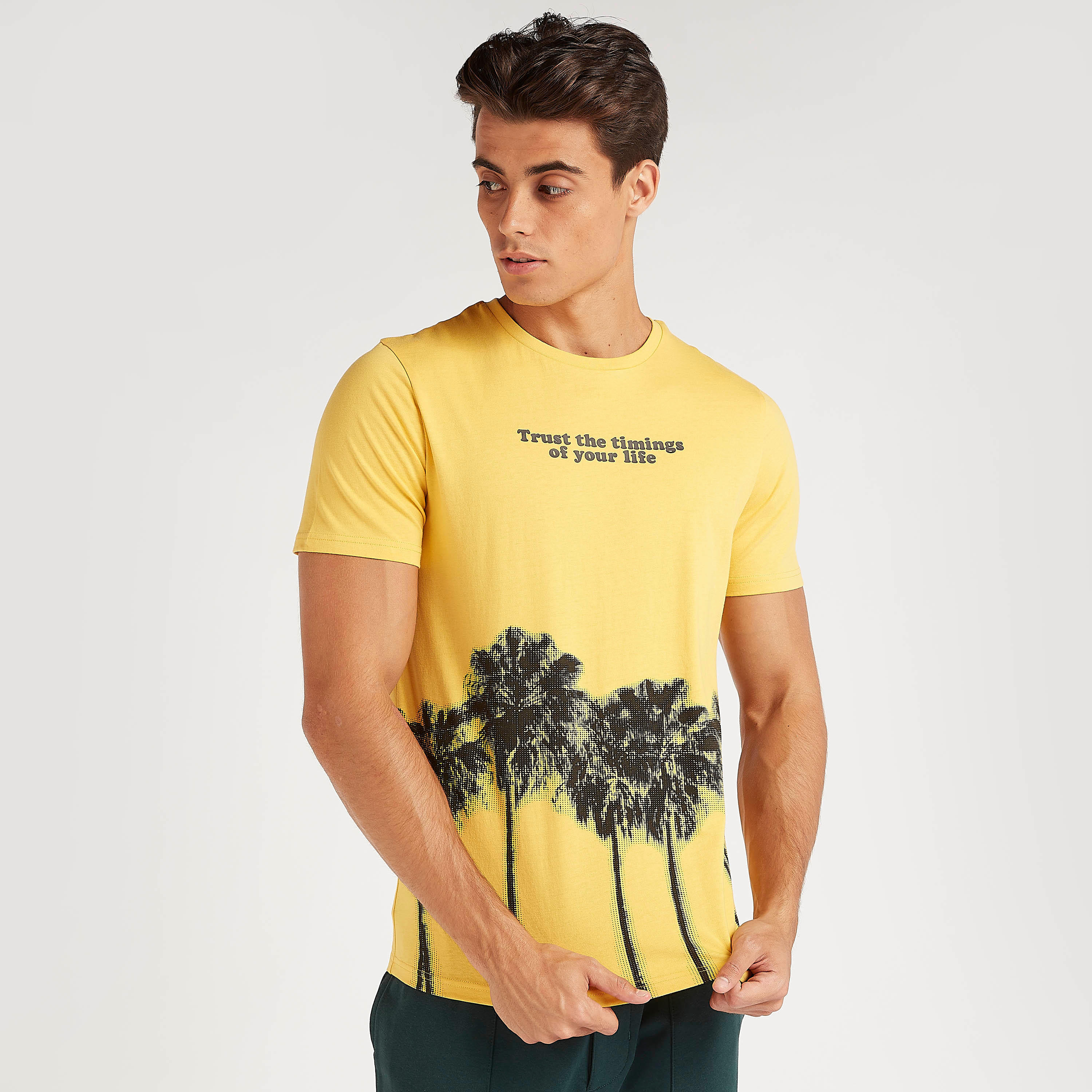 Printed T-shirt with Short Sleeves and Crew Neck-men-clothing-tshirtsandpolos-tshirts-image-1