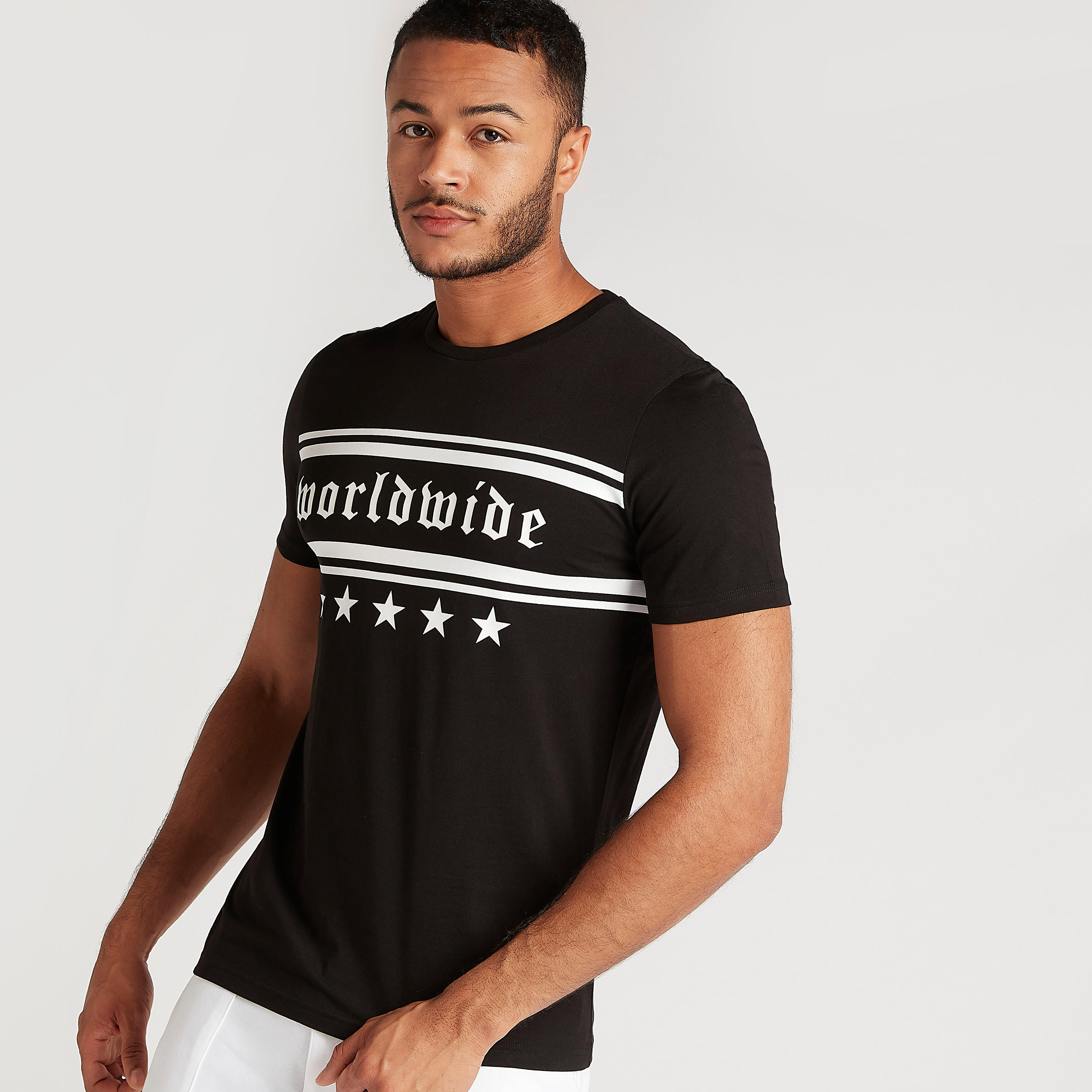 Printed T-shirt with Short Sleeves and Crew Neck-men-clothing-tshirtsandpolos-tshirts-image-1