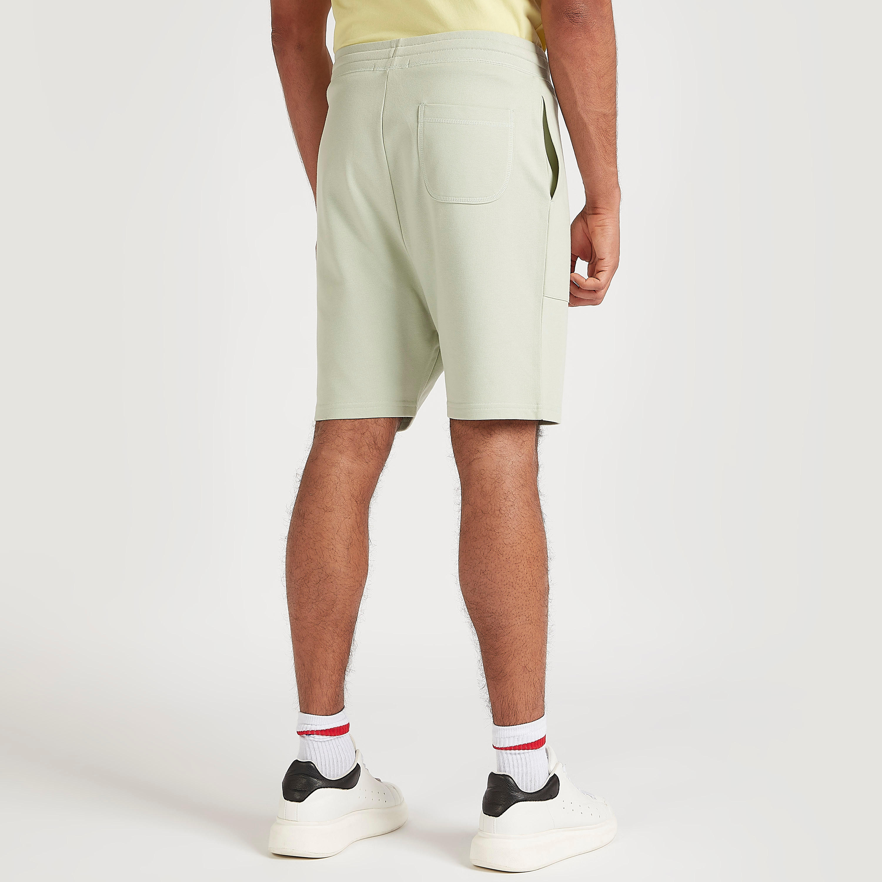 Solid Shorts with Drawstring Closure and Pockets-men-clothing-bottoms-shorts-image-4