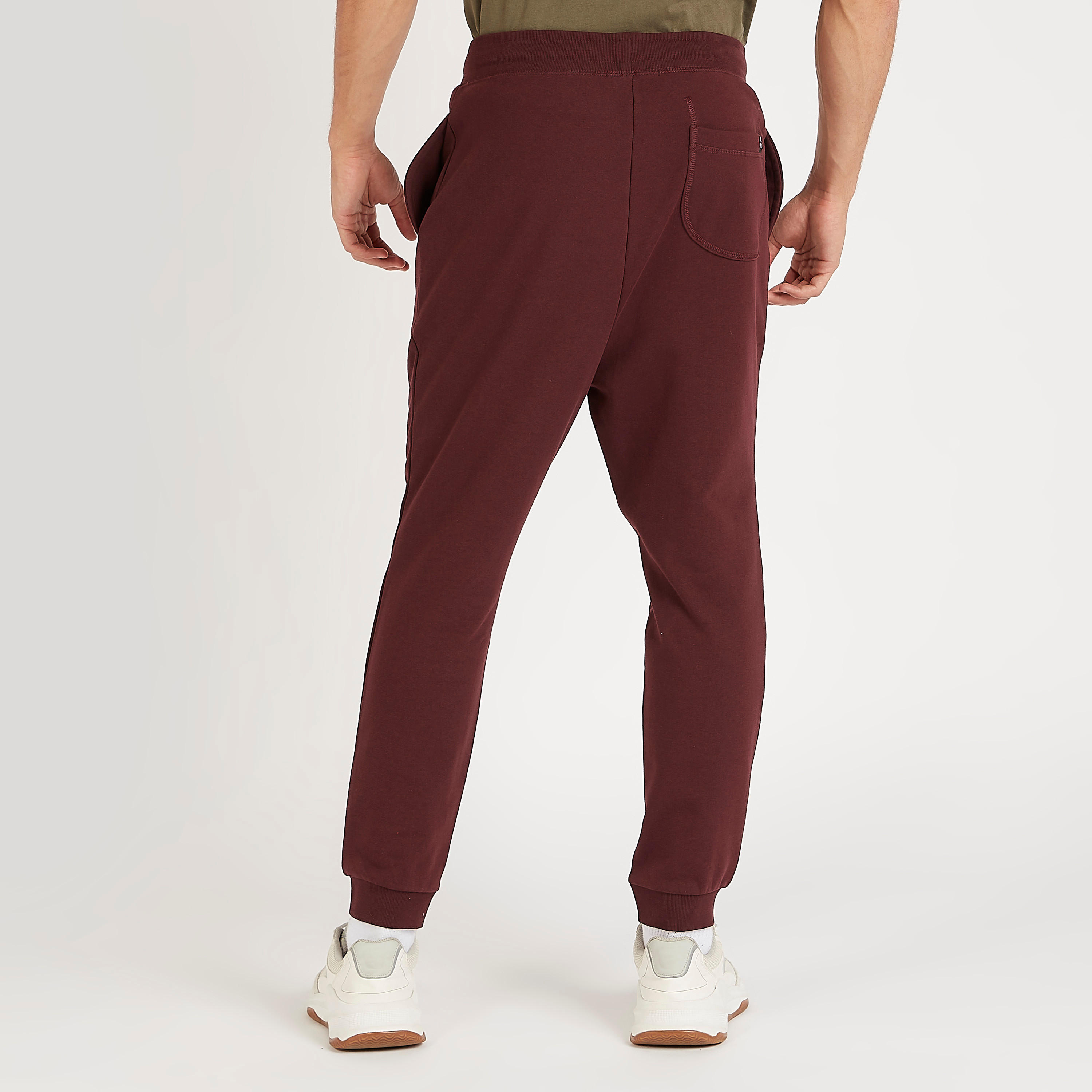 بنطلون رياضي سادة برباط إغلاق وجيوب-men-clothing-bottoms-joggers-image-2