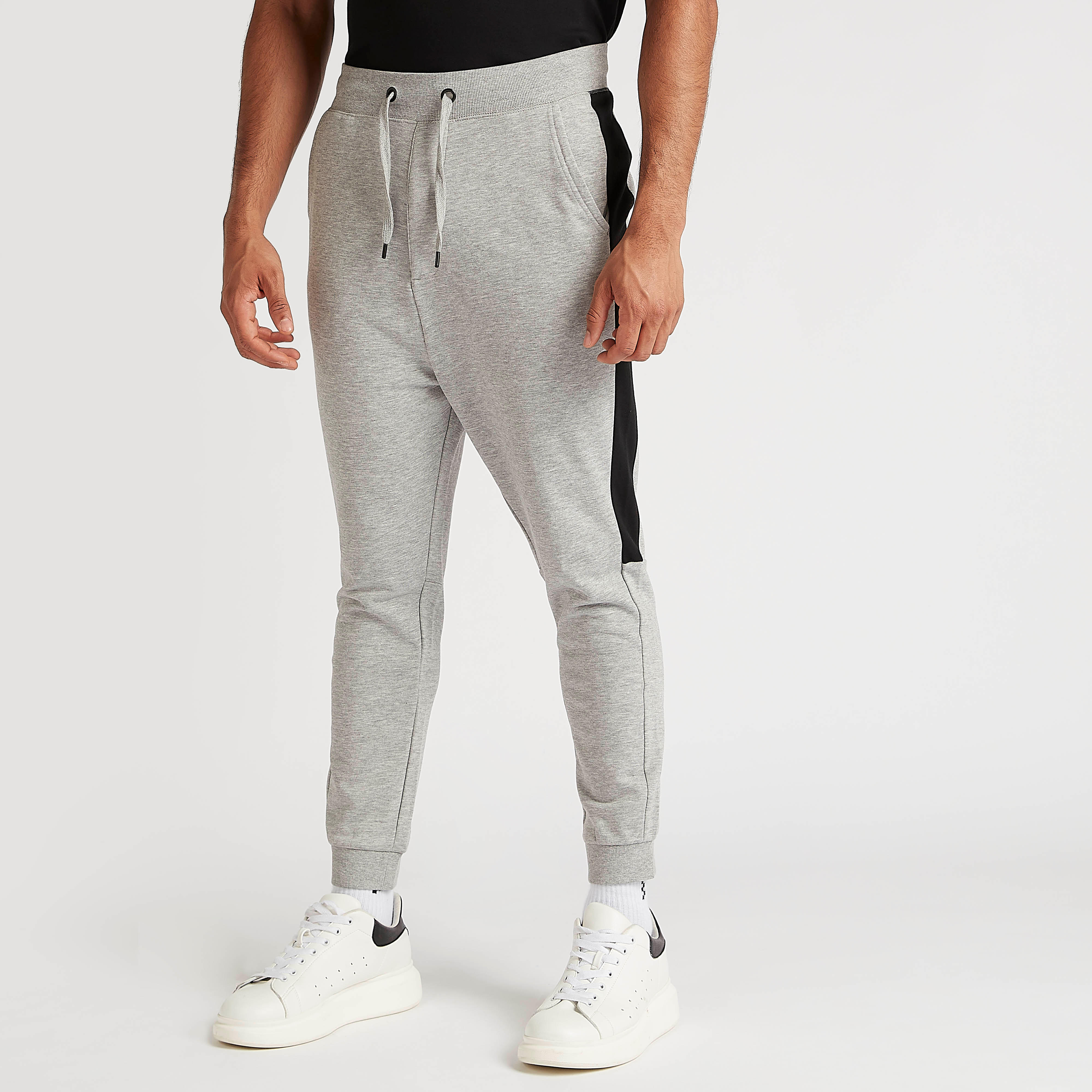 Solid Mid-Rise Joggers with Drawstring Closure-men-clothing-bottoms-joggers-image-1