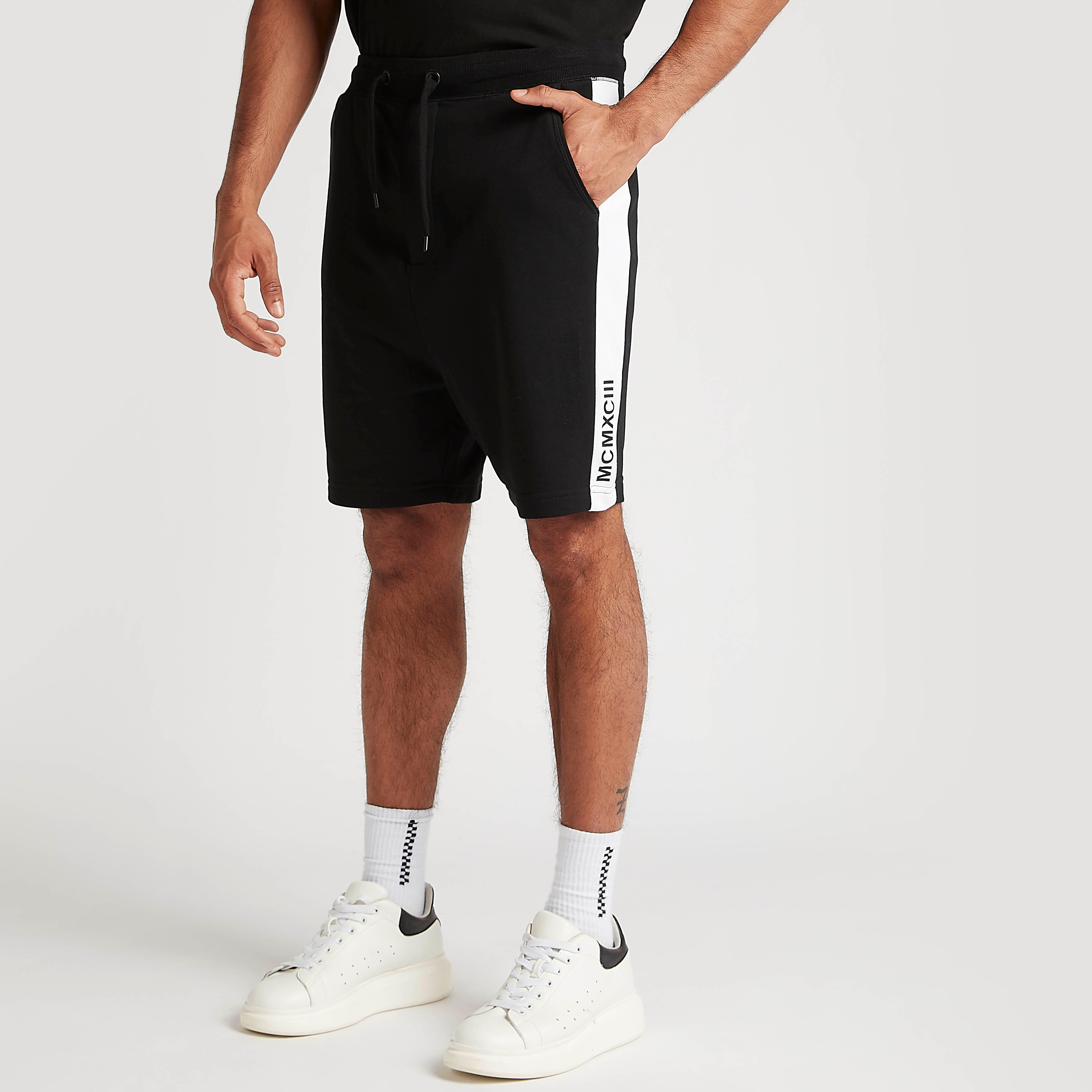 Printed Mid-Rise Shorts with Drawstring Closure-men-clothing-bottoms-shorts-image-1