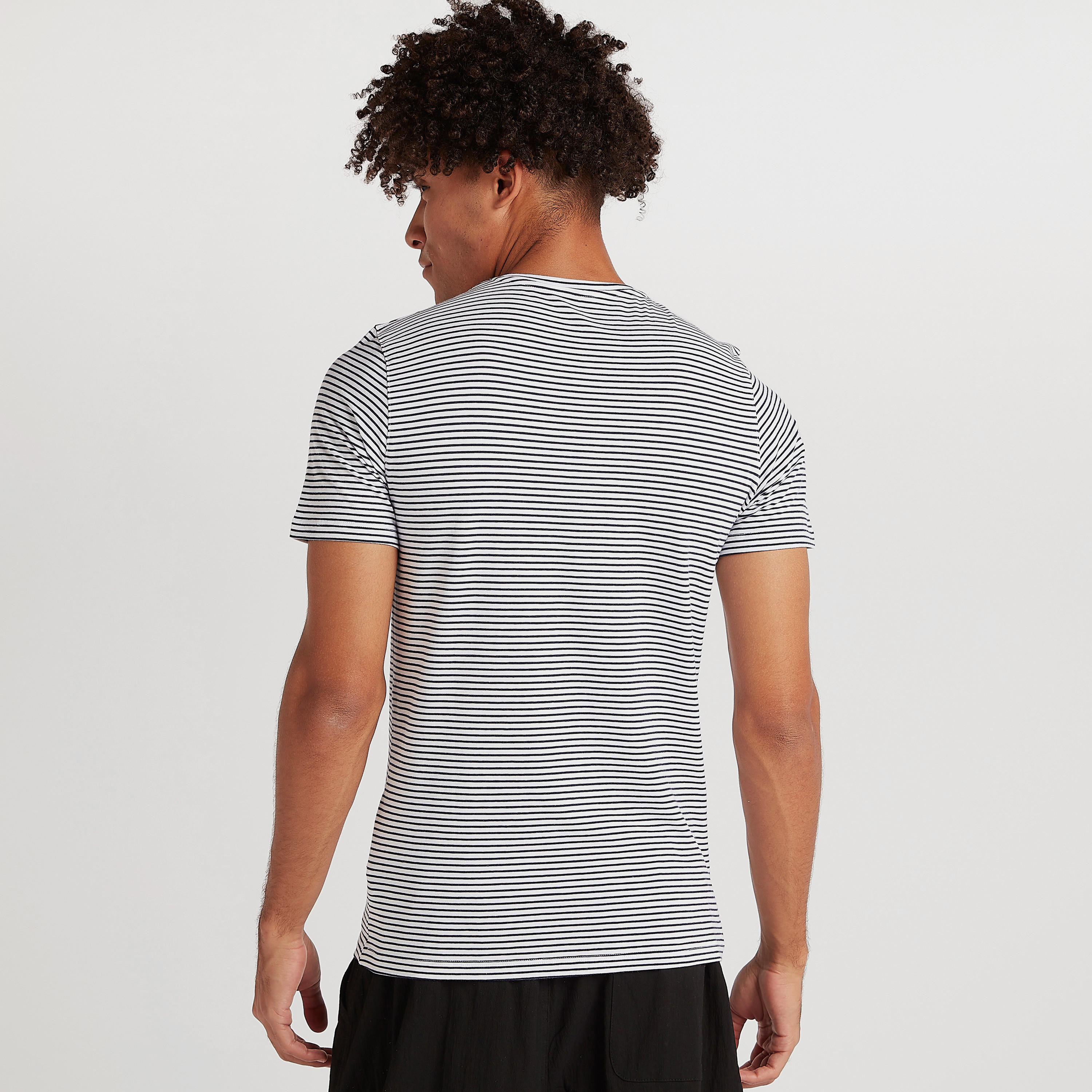 Striped T-shirt with Short Sleeves and V-neck-men-clothing-tshirtsandpolos-tshirts-image-4