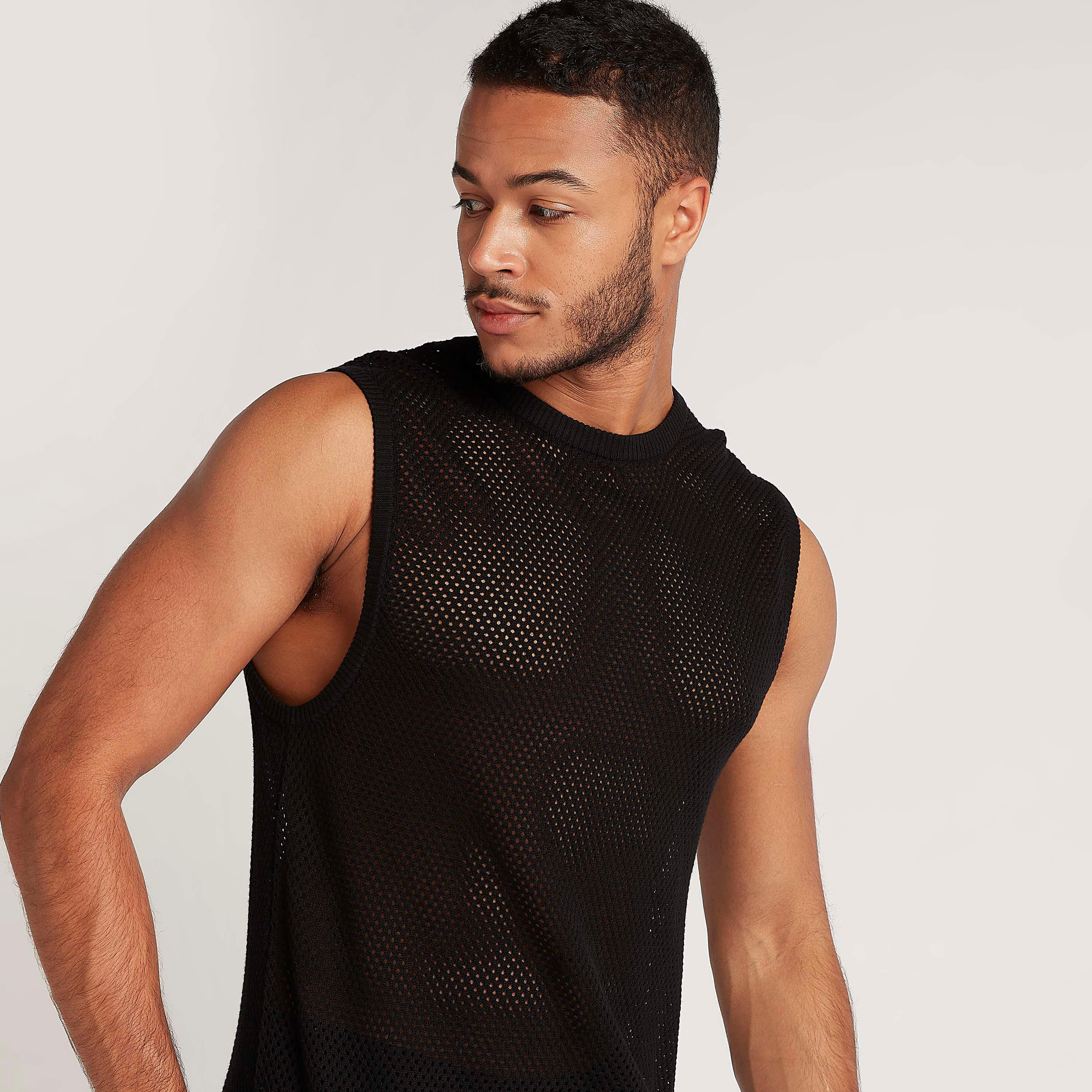 تيشيرت بارز الملمس بياقة ضيّقة-men-clothing-tshirtsandpolos-tshirts-image-3