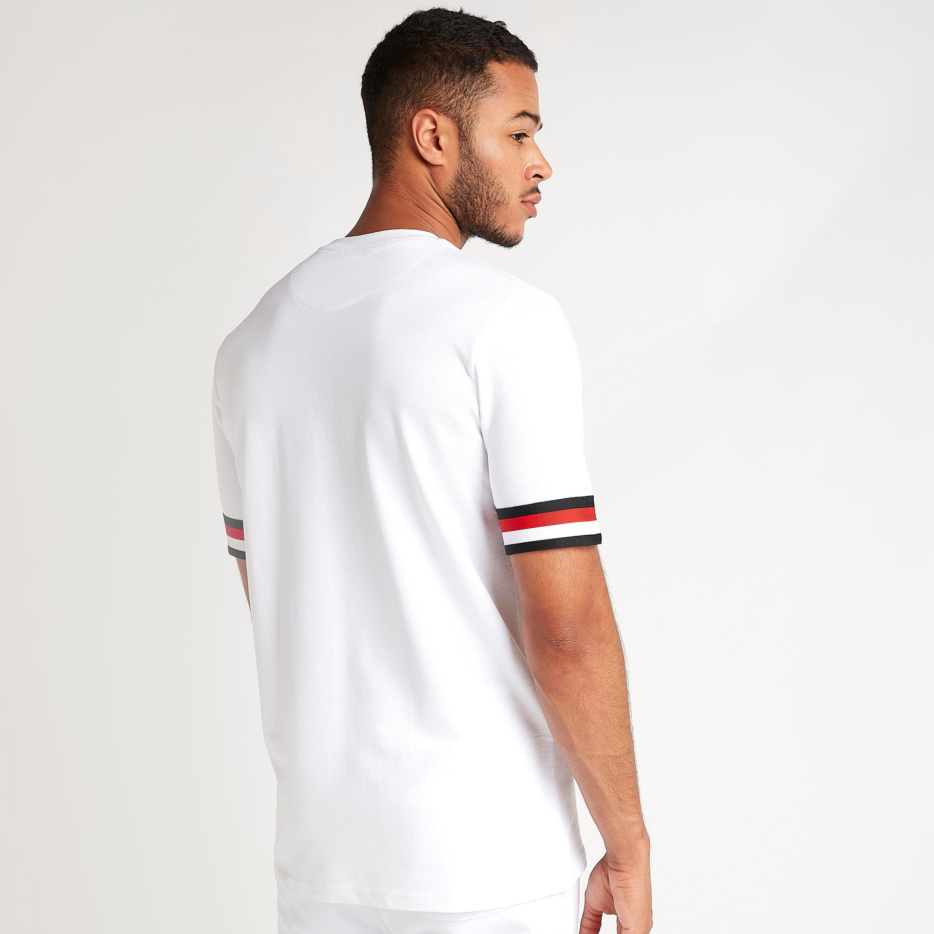 Printed Crew Neck T-shirt with Tape Detailed Sleeves-men-clothing-tshirtsandpolos-tshirts-image-4