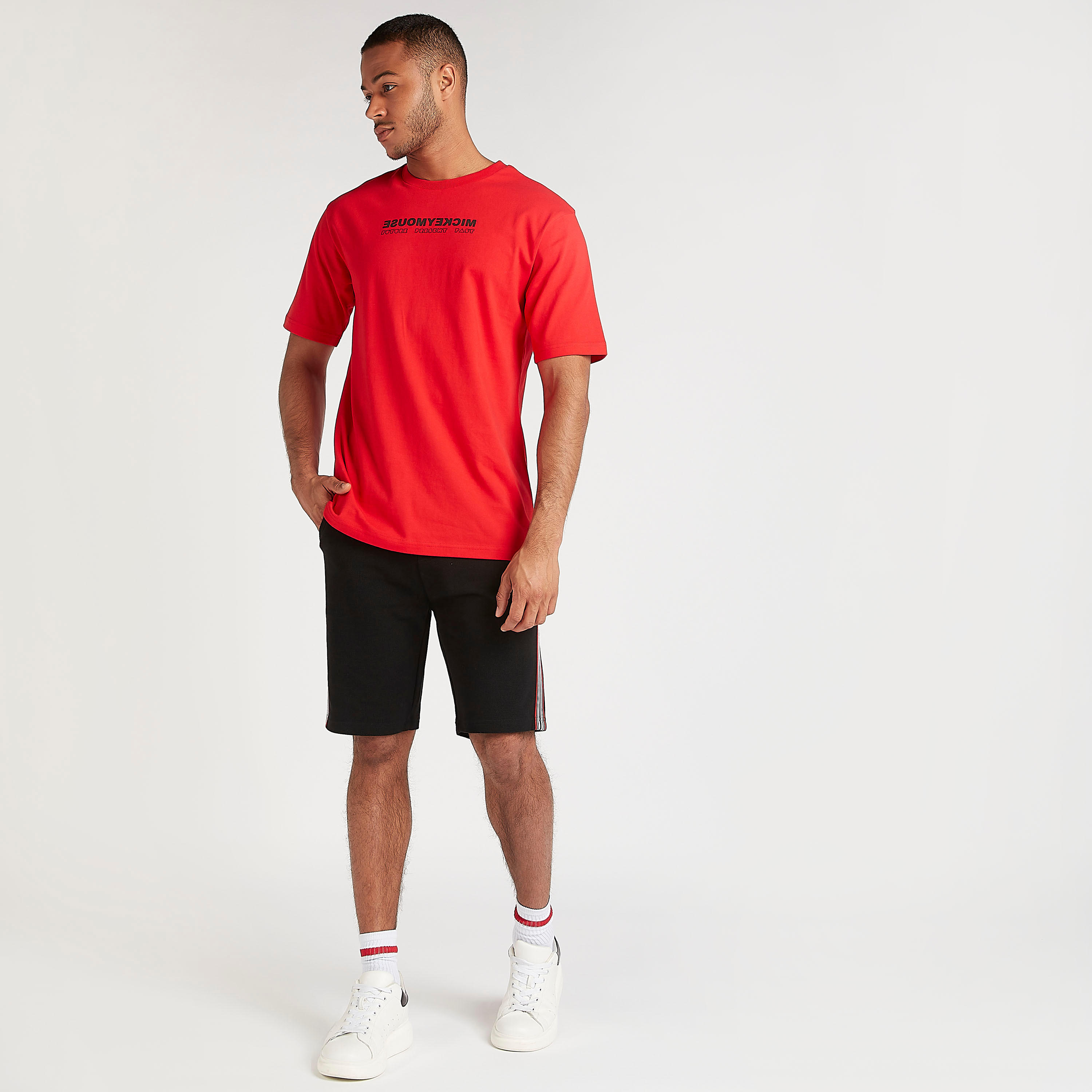 Striped Mid-Rise Shorts with Elasticated Waistband-men-clothing-bottoms-shorts-image-2