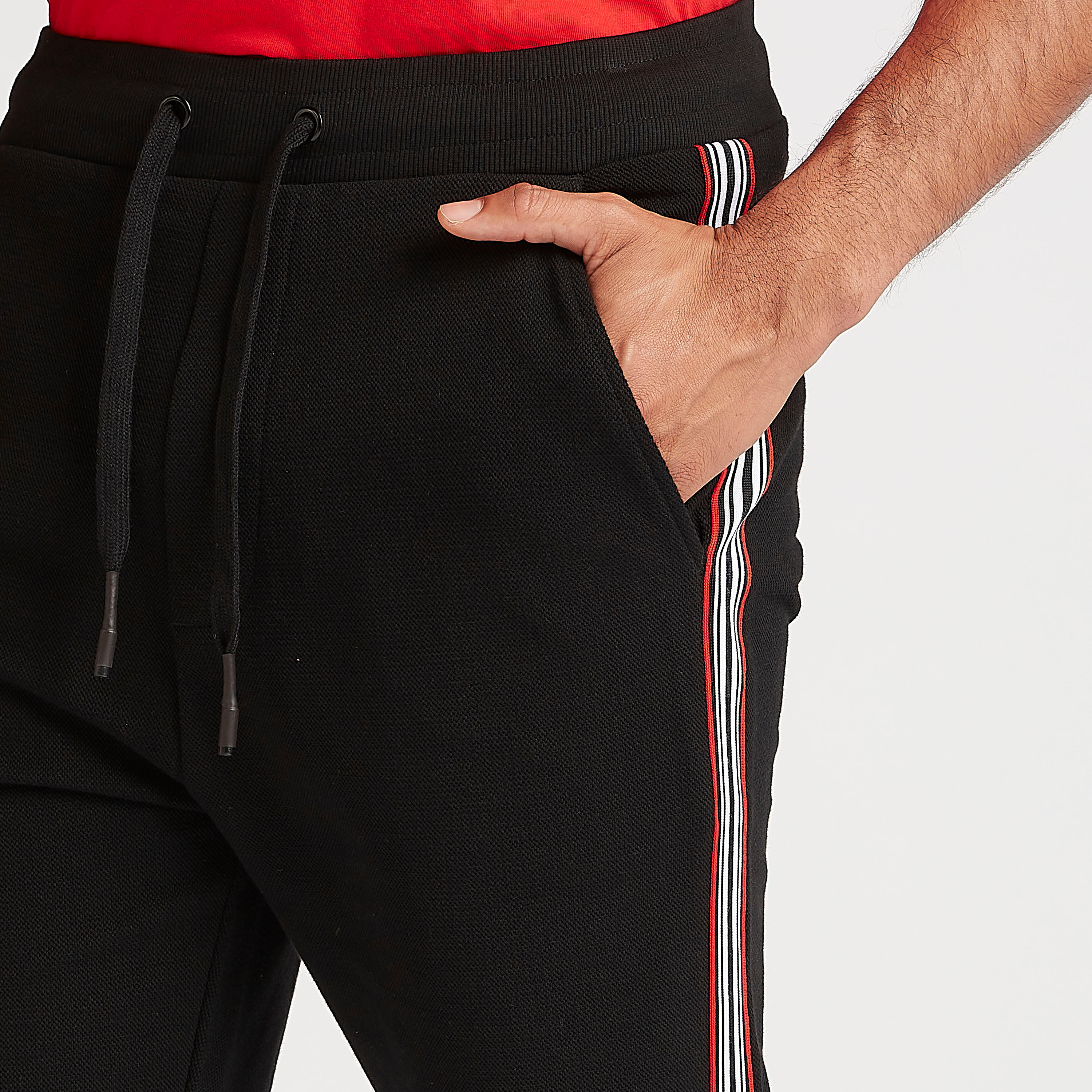 Striped Mid-Rise Shorts with Elasticated Waistband-men-clothing-bottoms-shorts-image-3