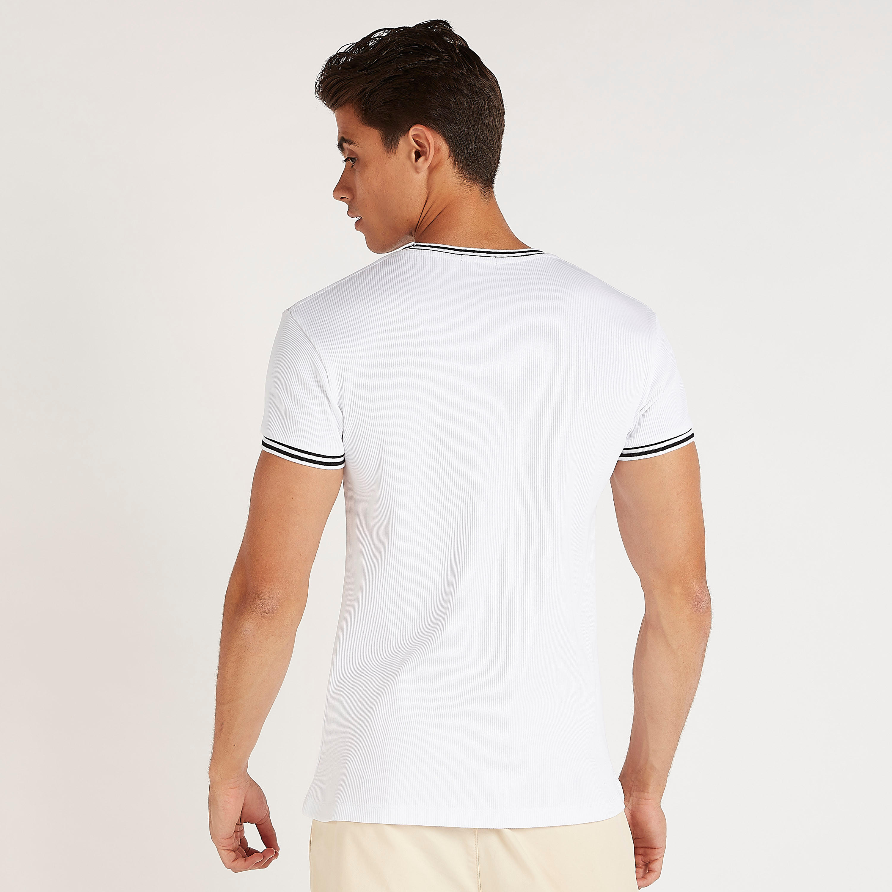 Ribbed Crew Neck T-shirt with Tipping Detail-men-clothing-tshirtsandpolos-tshirts-image-4