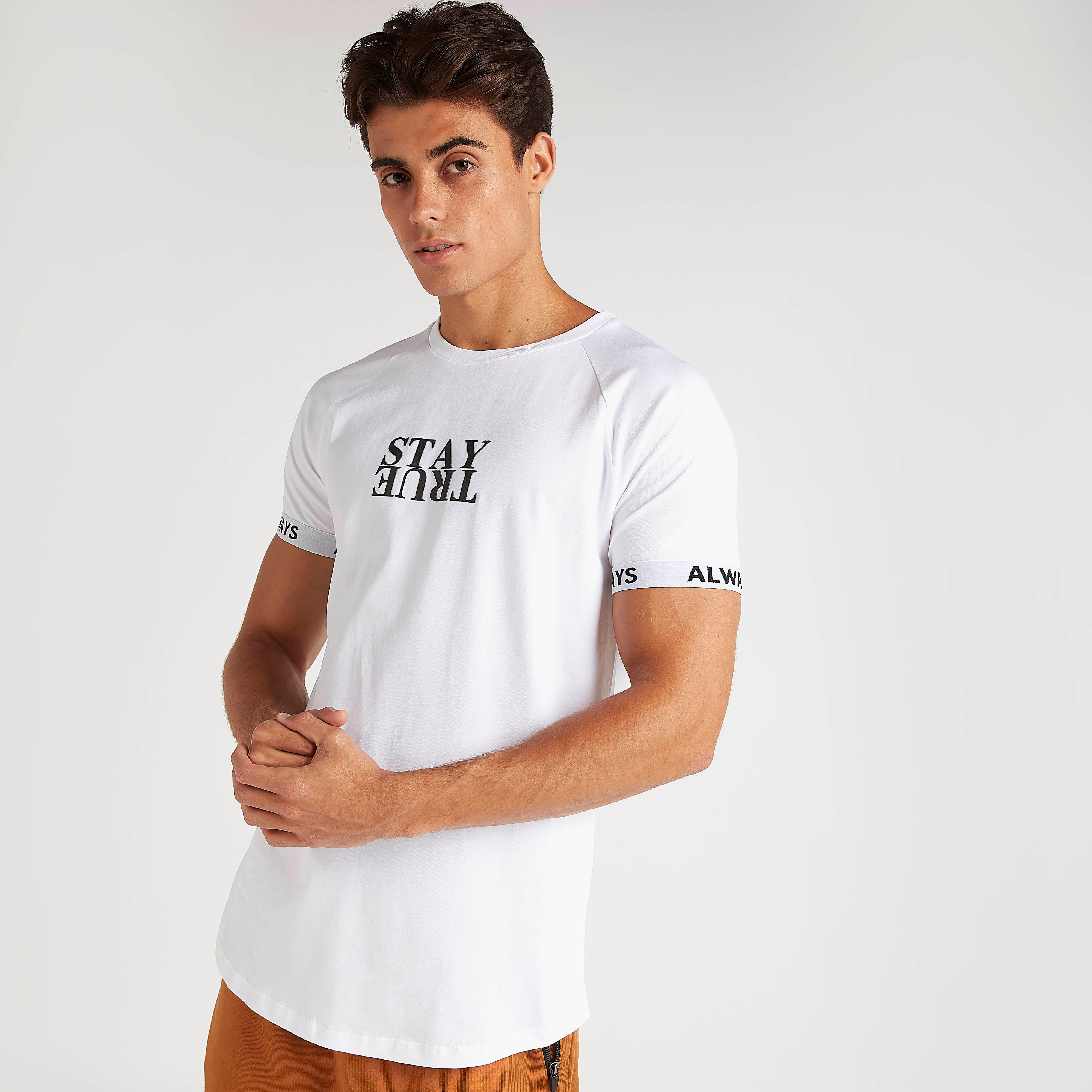 Typographic Print T-shirt with Short Sleeves-men-clothing-tshirtsandpolos-tshirts-image-1
