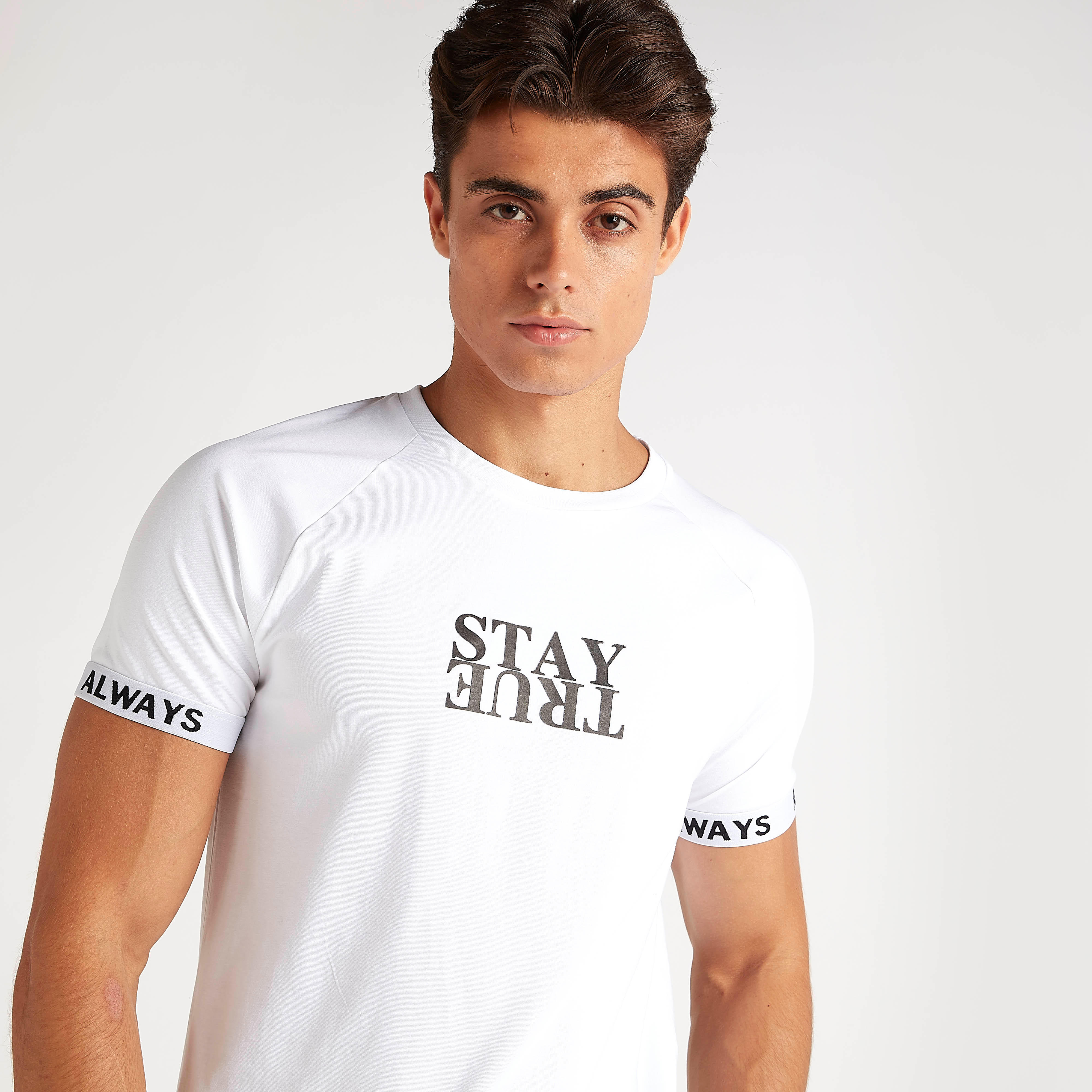 Typographic Print T-shirt with Short Sleeves-men-clothing-tshirtsandpolos-tshirts-image-2