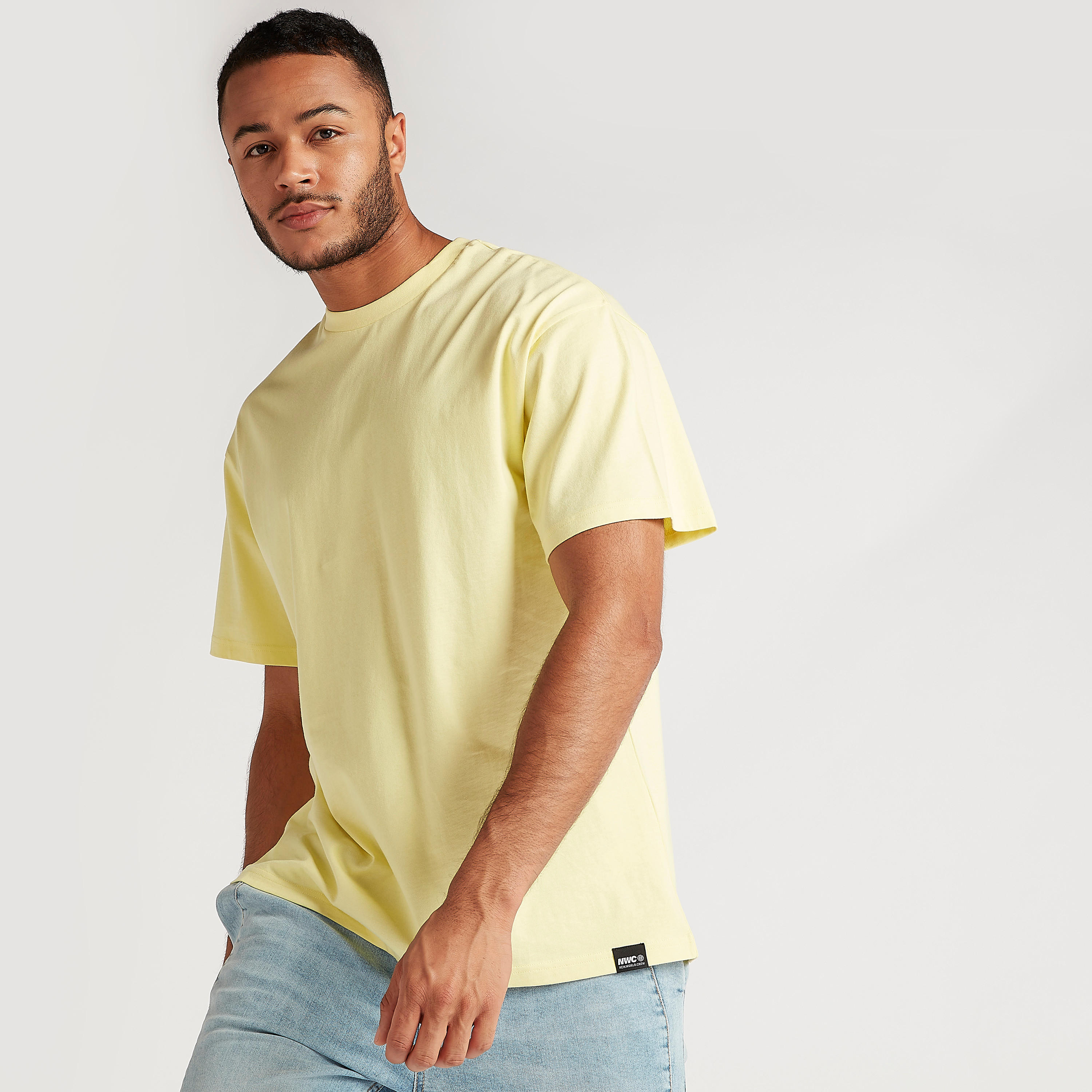 Solid Crew Neck T-shirt with Short Sleeves-men-clothing-tshirtsandpolos-tshirts-image-1