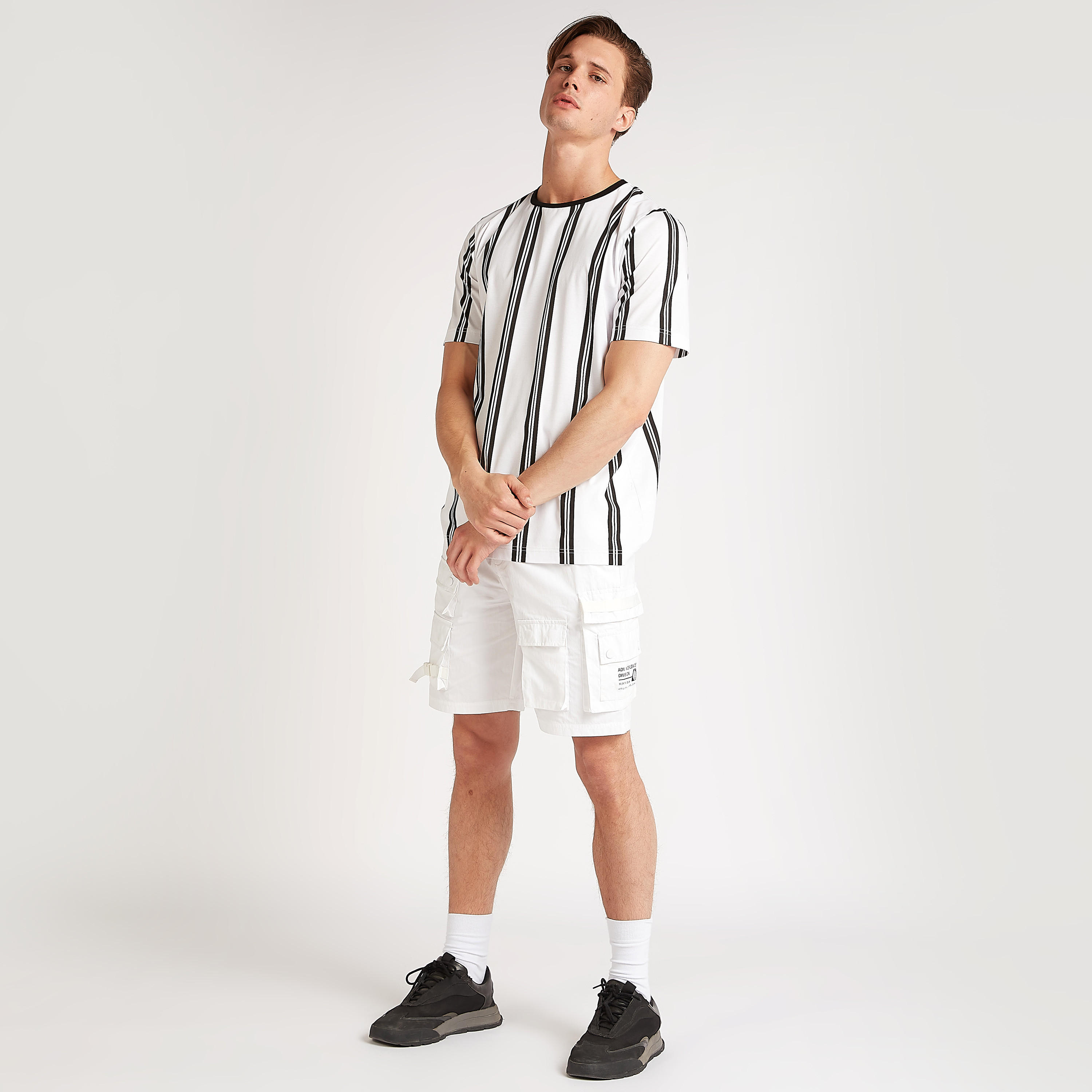 Striped T-shirt with Short Sleeves and Crew Neck-men-clothing-tshirtsandpolos-tshirts-image-2