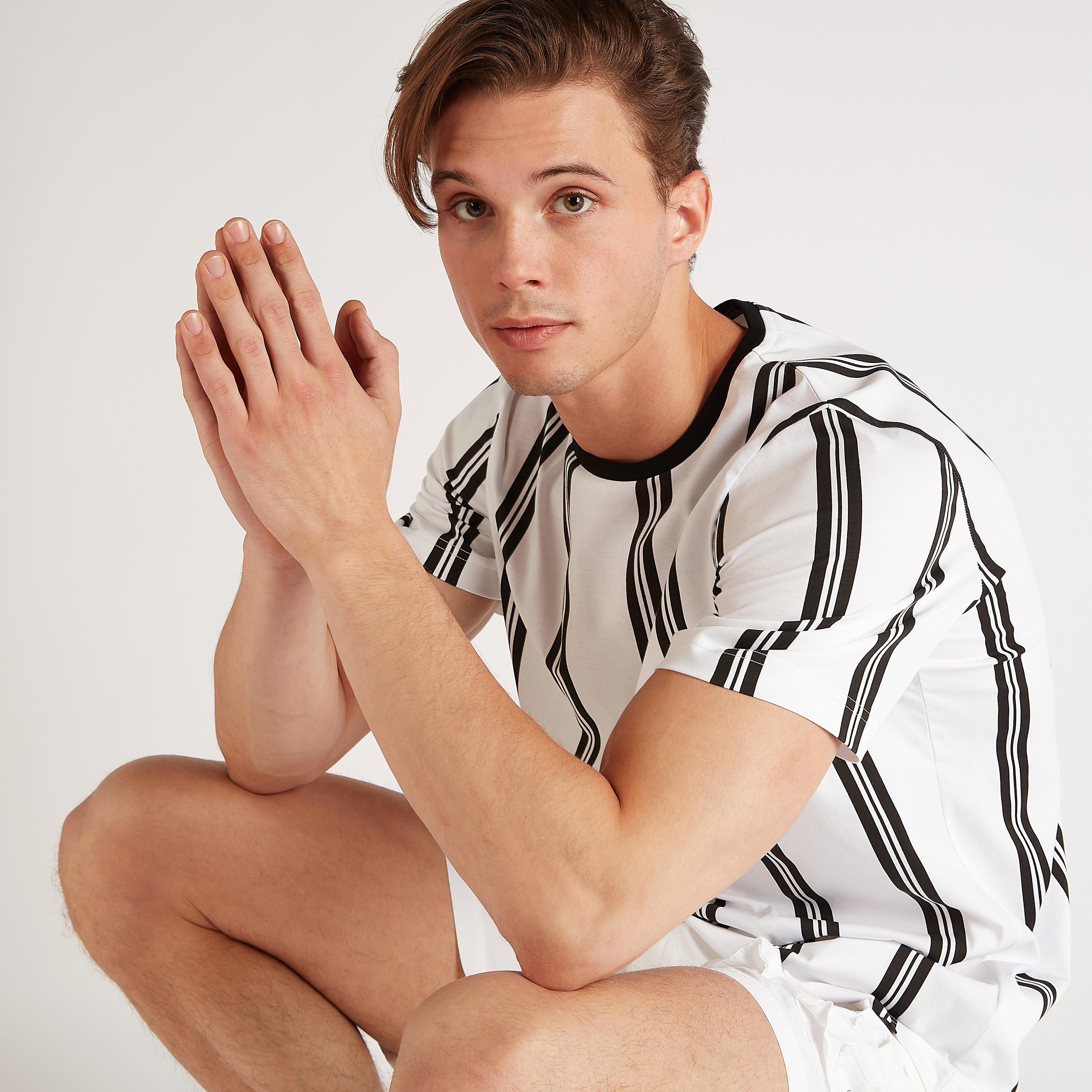 Striped T-shirt with Short Sleeves and Crew Neck-men-clothing-tshirtsandpolos-tshirts-image-5
