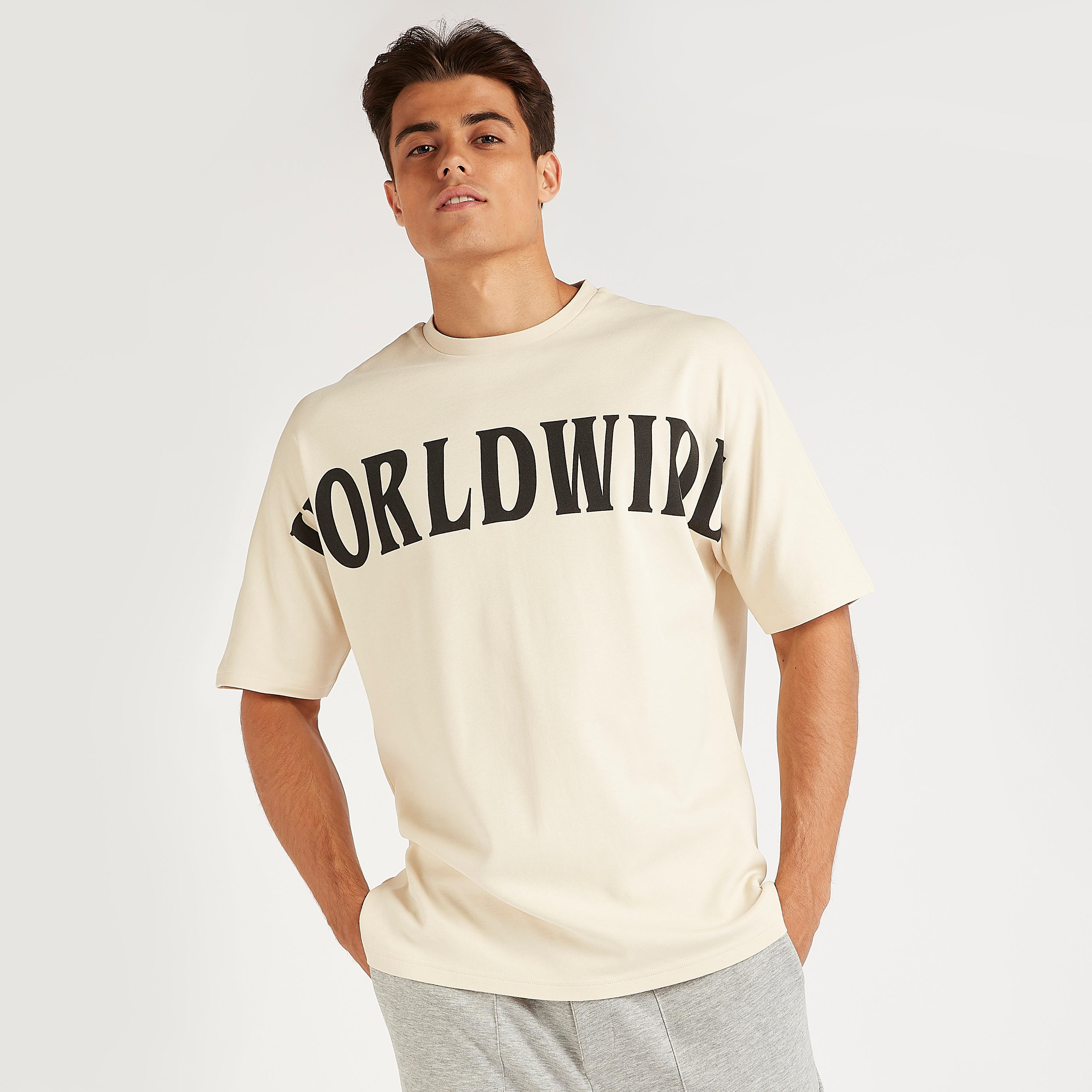 Printed Crew Neck T-shirt with Short Sleeves-men-clothing-tshirtsandpolos-tshirts-image-1