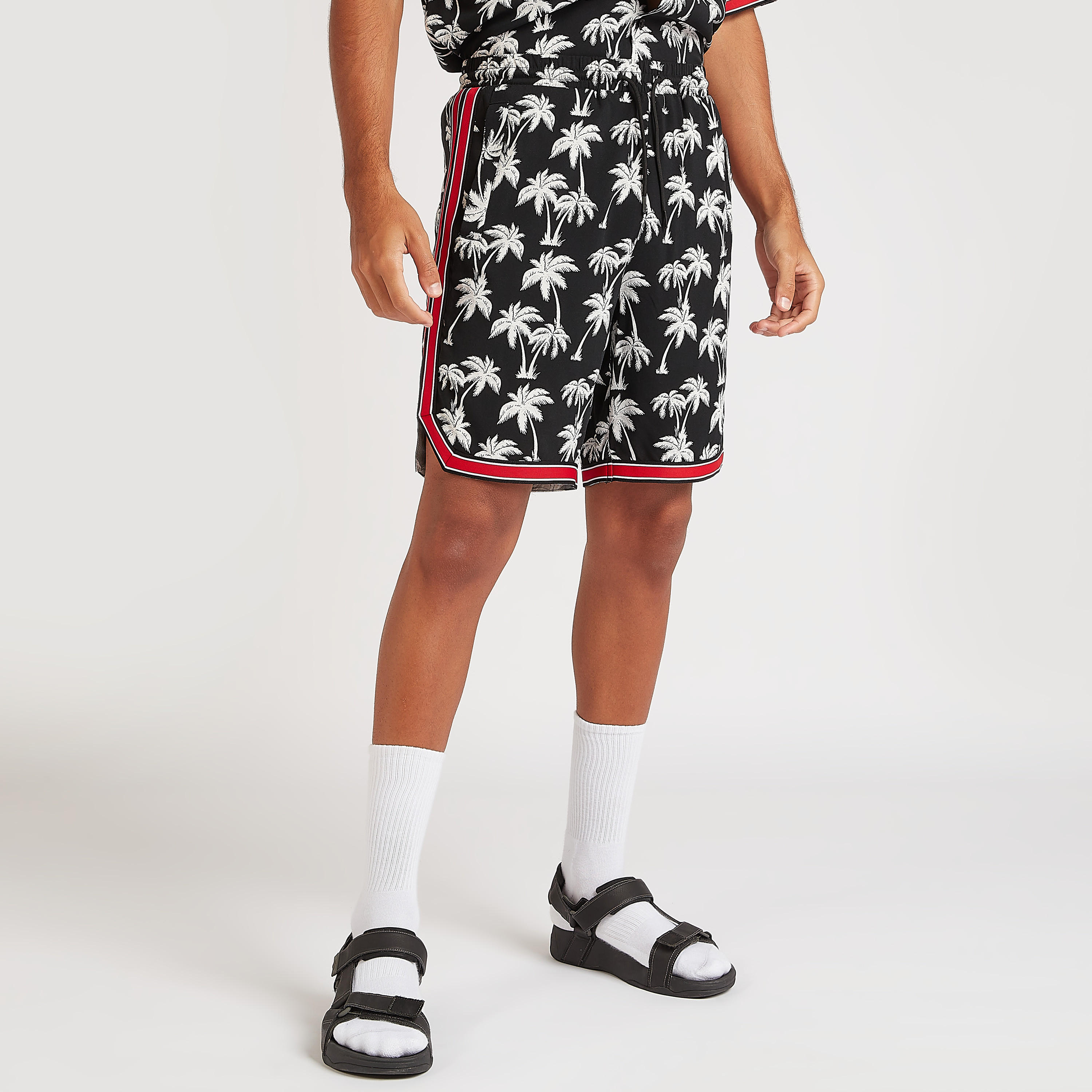 شورت بخصر مطاطي برباط وطبعات استوائيّة-men-clothing-bottoms-shorts-image-4
