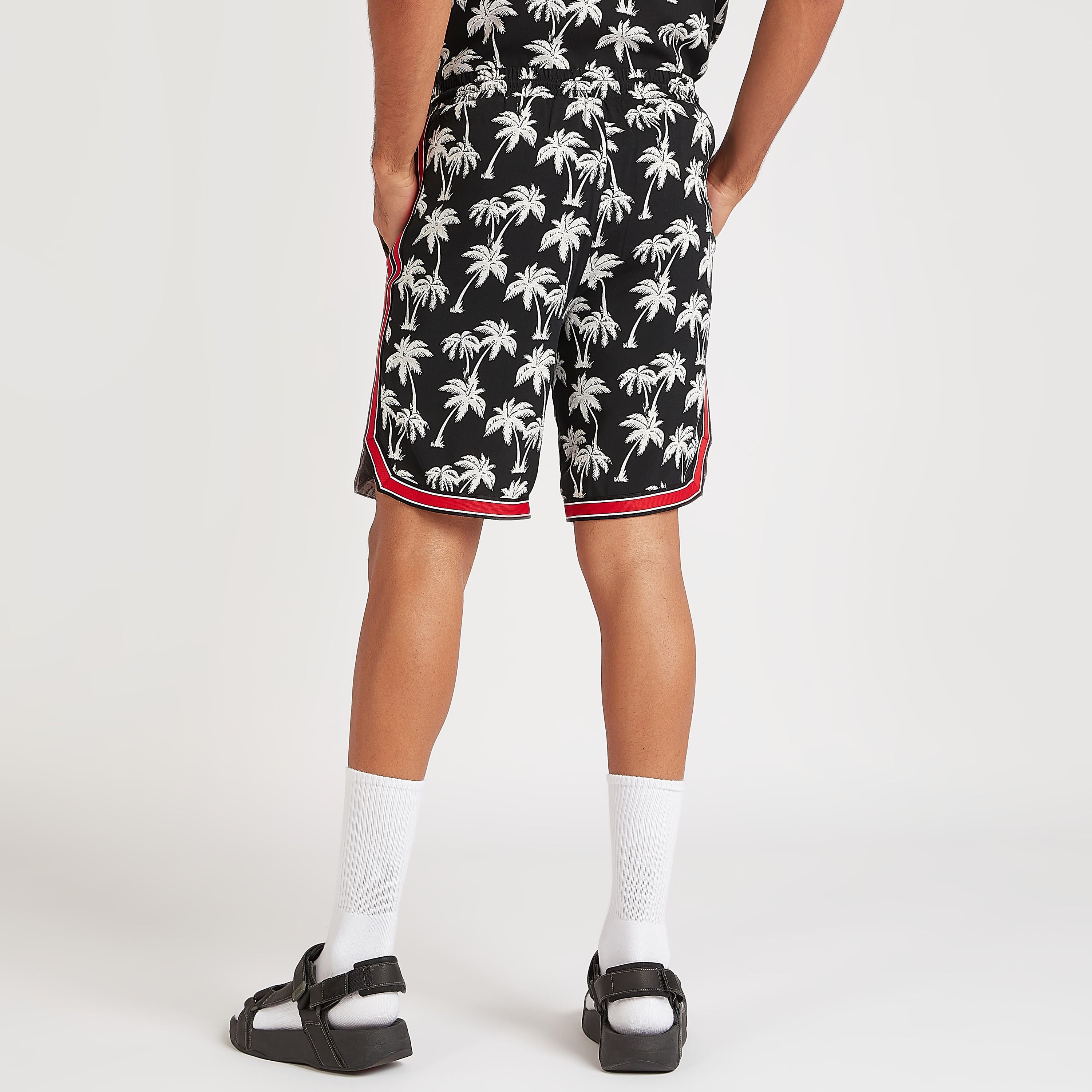 شورت بخصر مطاطي برباط وطبعات استوائيّة-men-clothing-bottoms-shorts-image-1