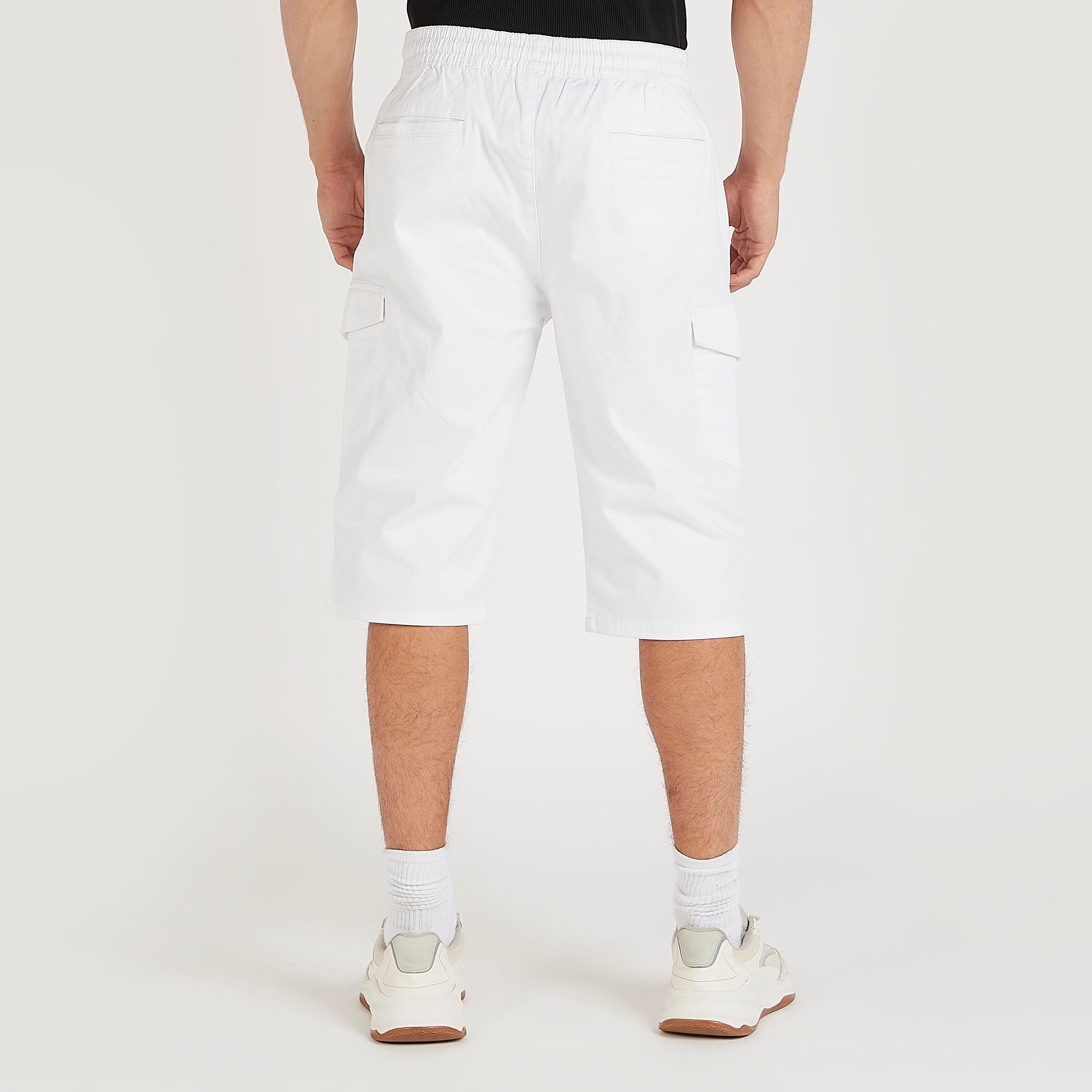Solid Mid-Rise Shorts with Drawstring Closure and Pockets-men-clothing-bottoms-shorts-image-4