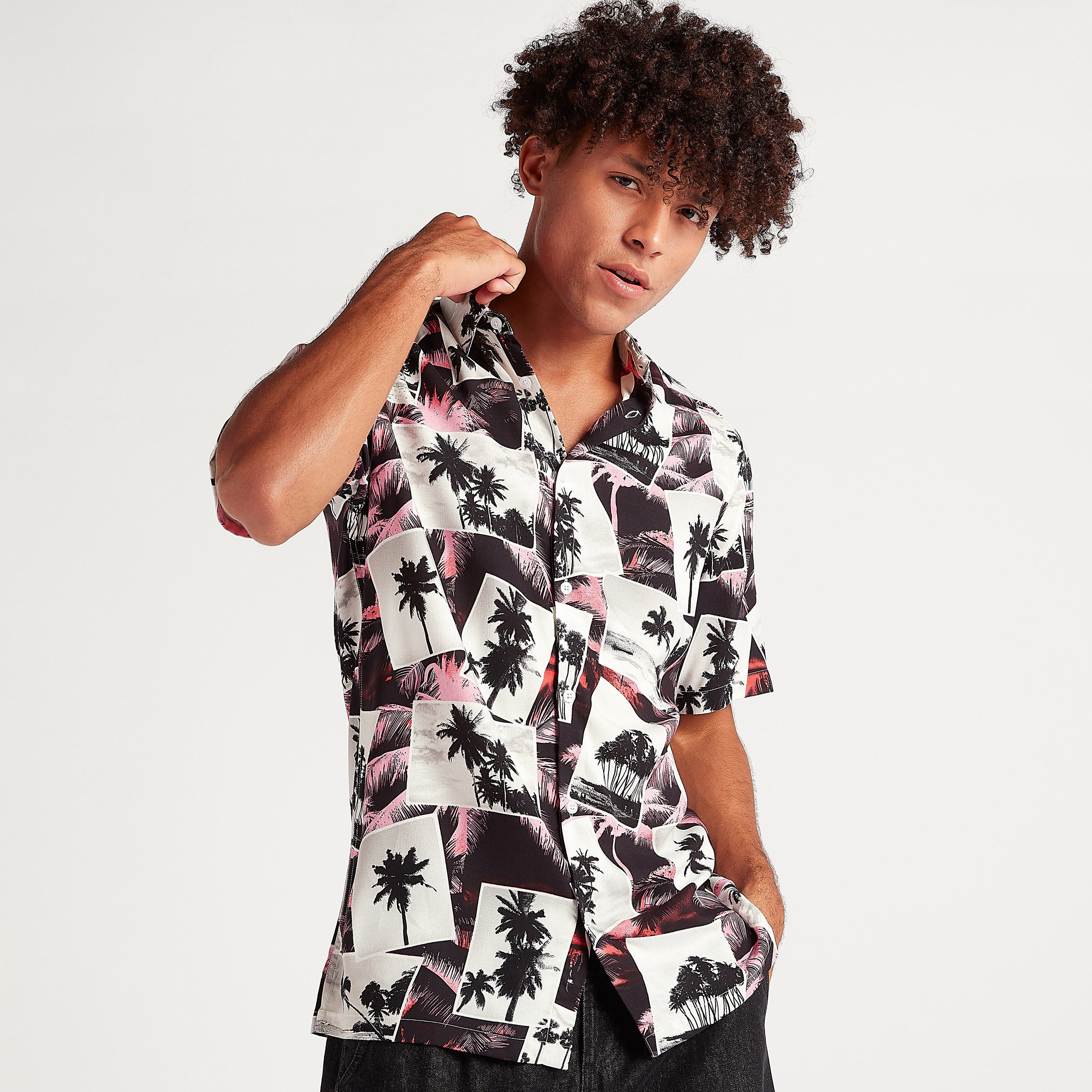 Printed Shirt with Short Sleeves-men-clothing-shirts-image-1