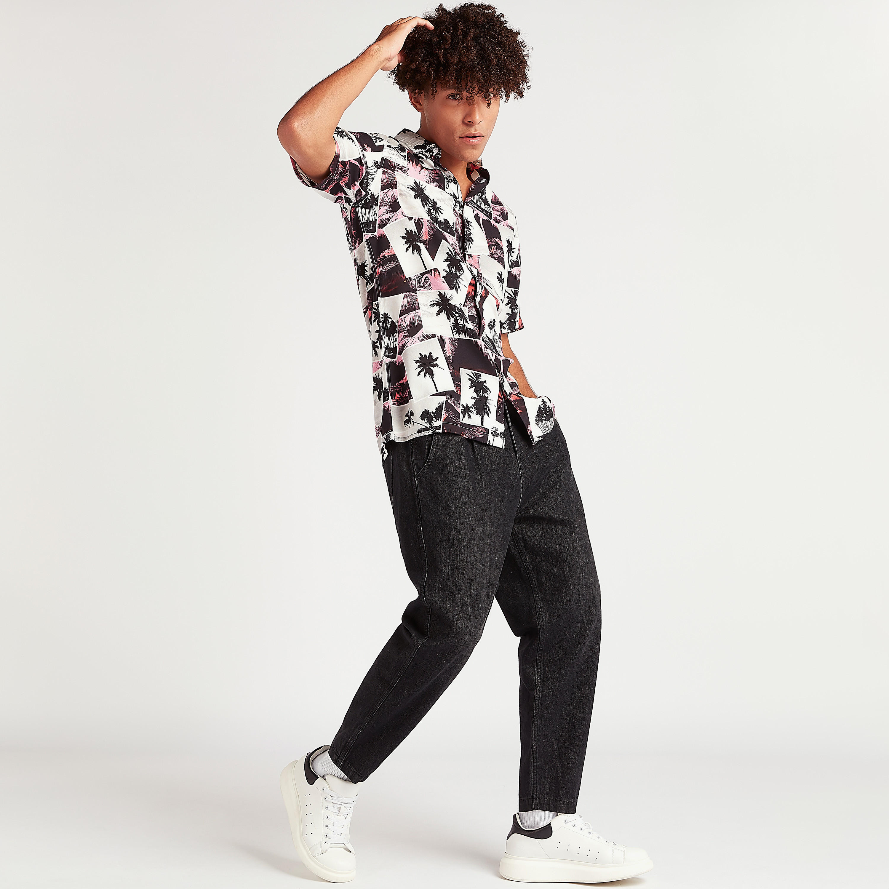 Printed Shirt with Short Sleeves-men-clothing-shirts-image-2