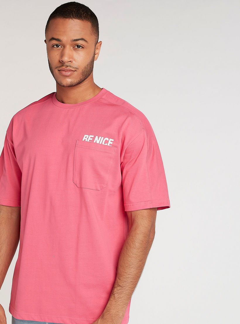 Printed T-shirt with Crew Neck and Patch Pocket-men-clothing-tshirtsandpolos-tshirts-image-1