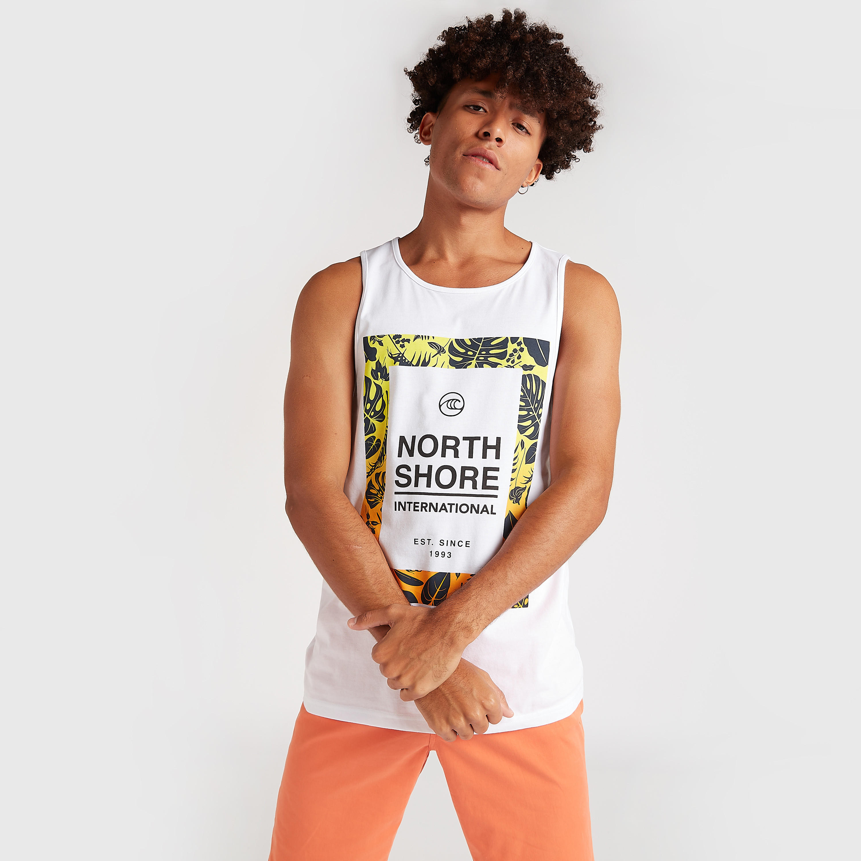 Graphic Print Sleeveless T-shirt with Round Neck-men-clothing-tshirtsandpolos-vests-image-1
