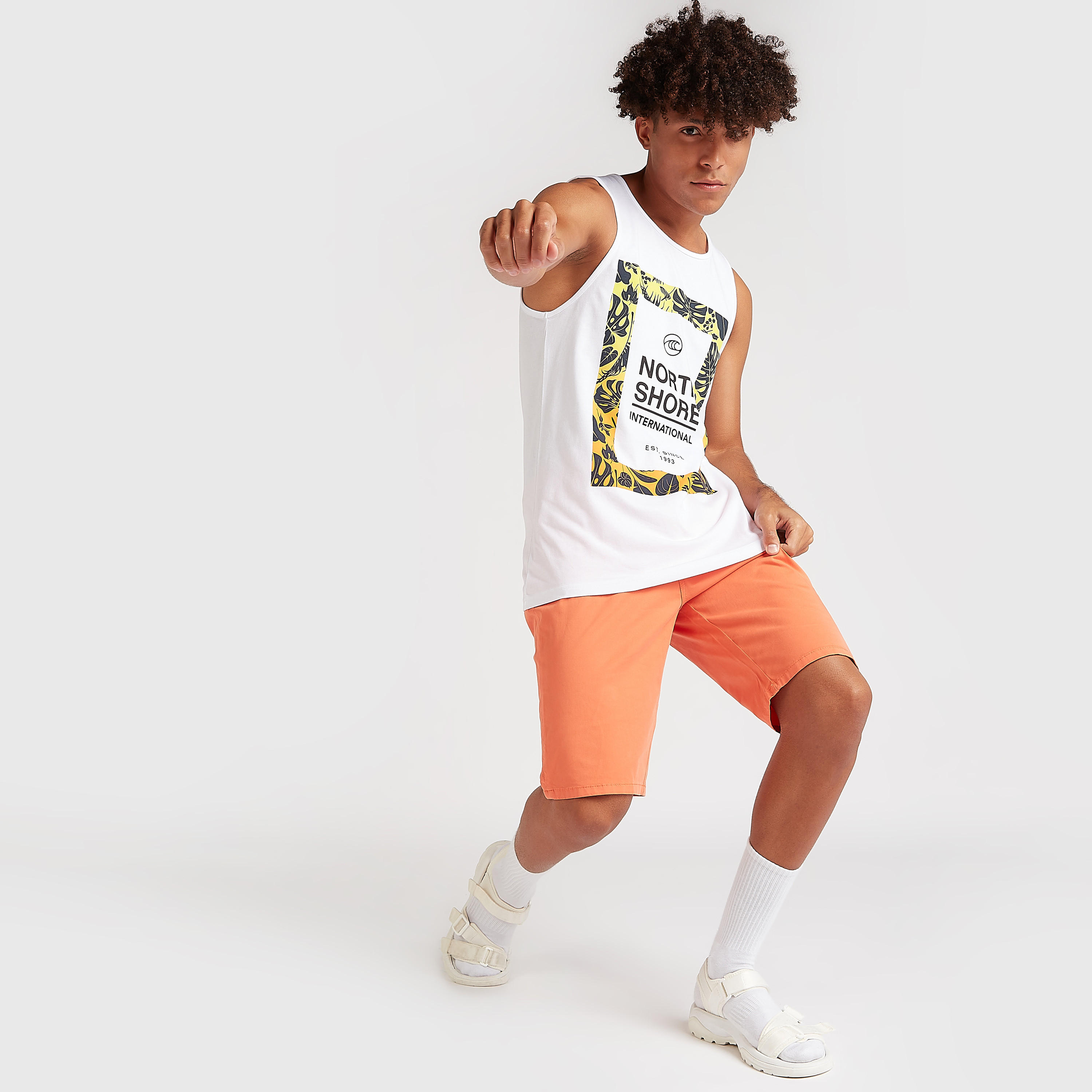 Graphic Print Sleeveless T-shirt with Round Neck-men-clothing-tshirtsandpolos-vests-image-2