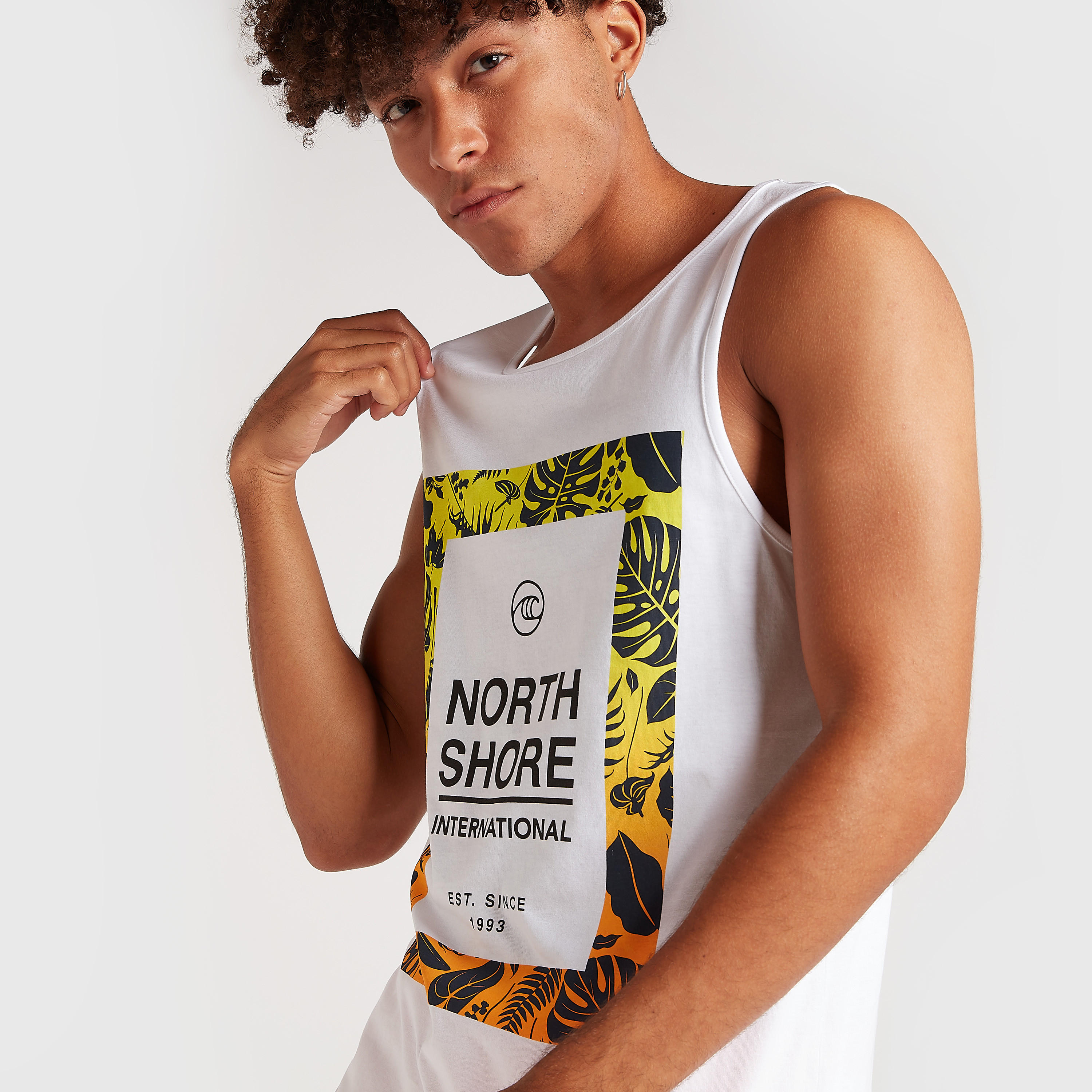 Graphic Print Sleeveless T-shirt with Round Neck-men-clothing-tshirtsandpolos-vests-image-3