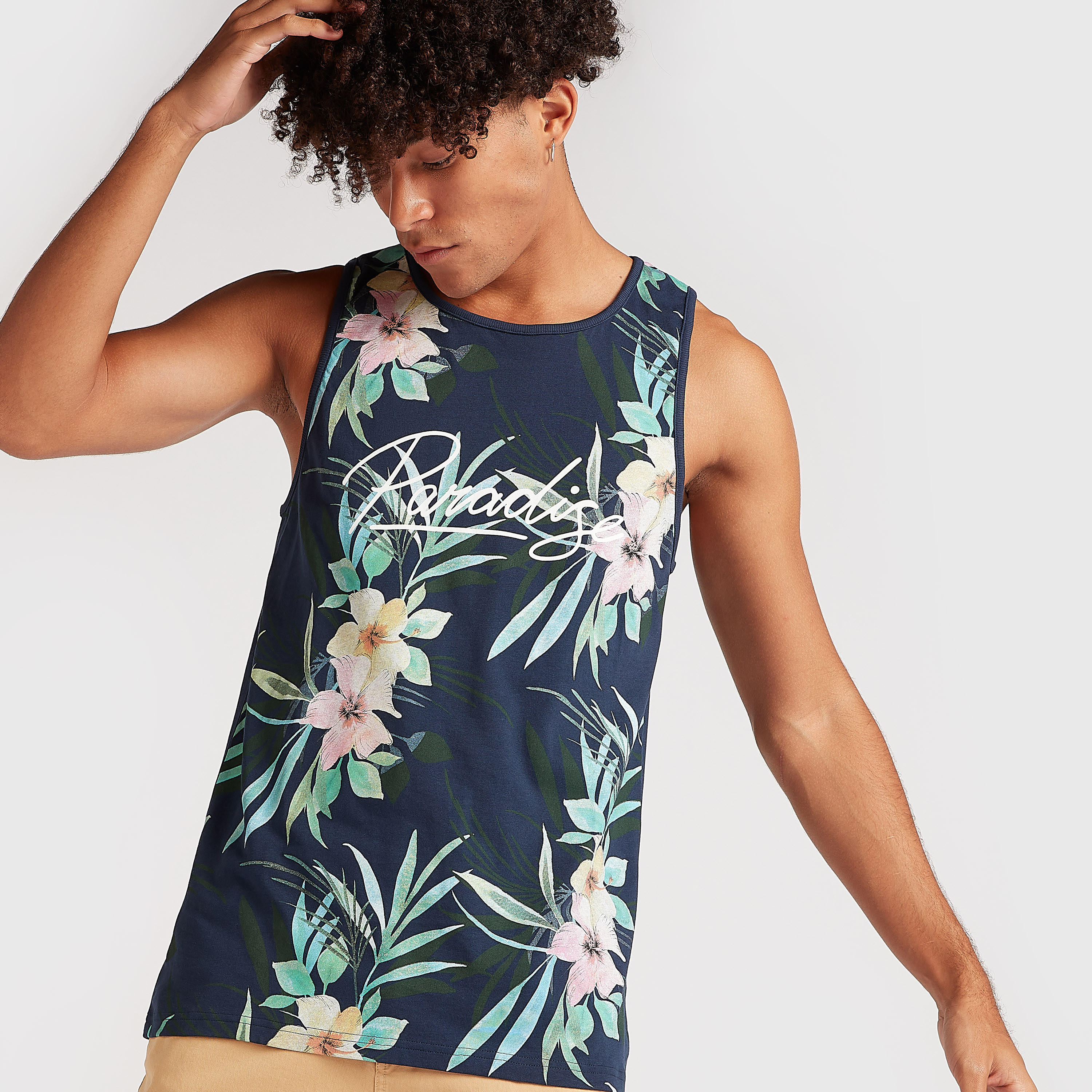فيست دون أكمام بياقة مستديرة وطبعات أزهار-men-clothing-tshirtsandpolos-vests-image-2