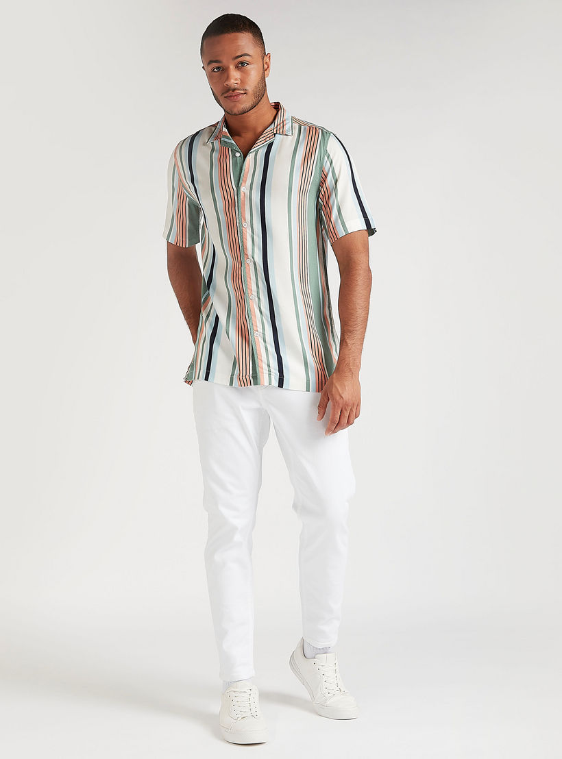 Striped Shirt with Short Sleeves and Button Closure-men-clothing-shirts-image-2