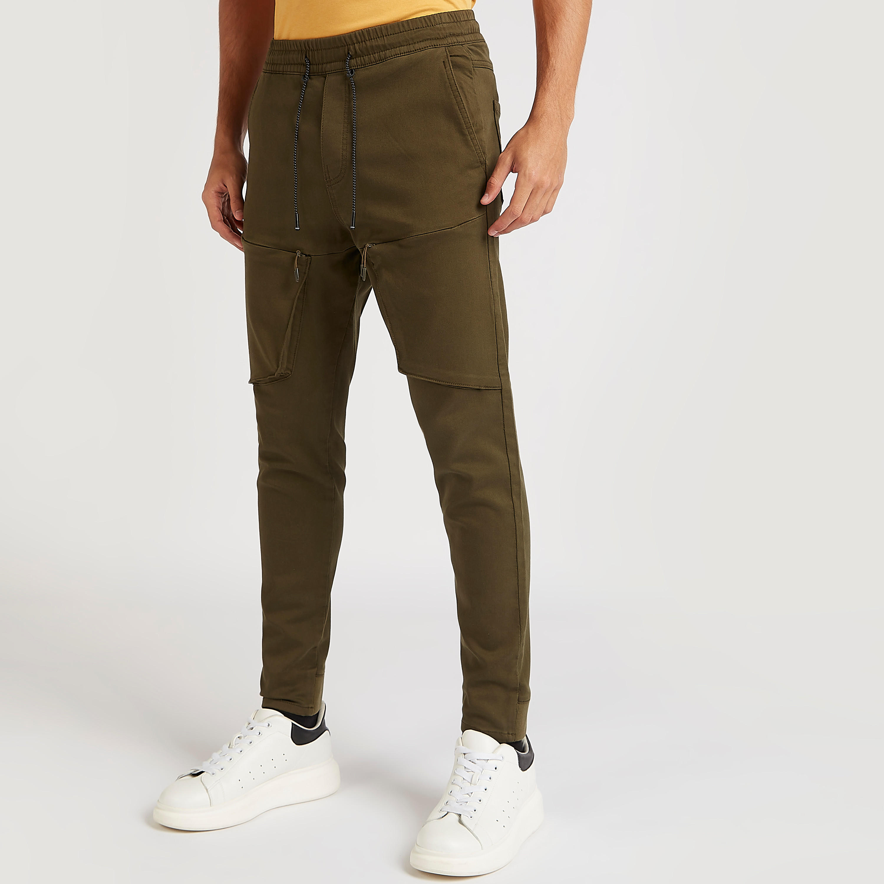 Solid Mid-Rise Joggers with Zipper Pockets-men-clothing-bottoms-joggers-image-1