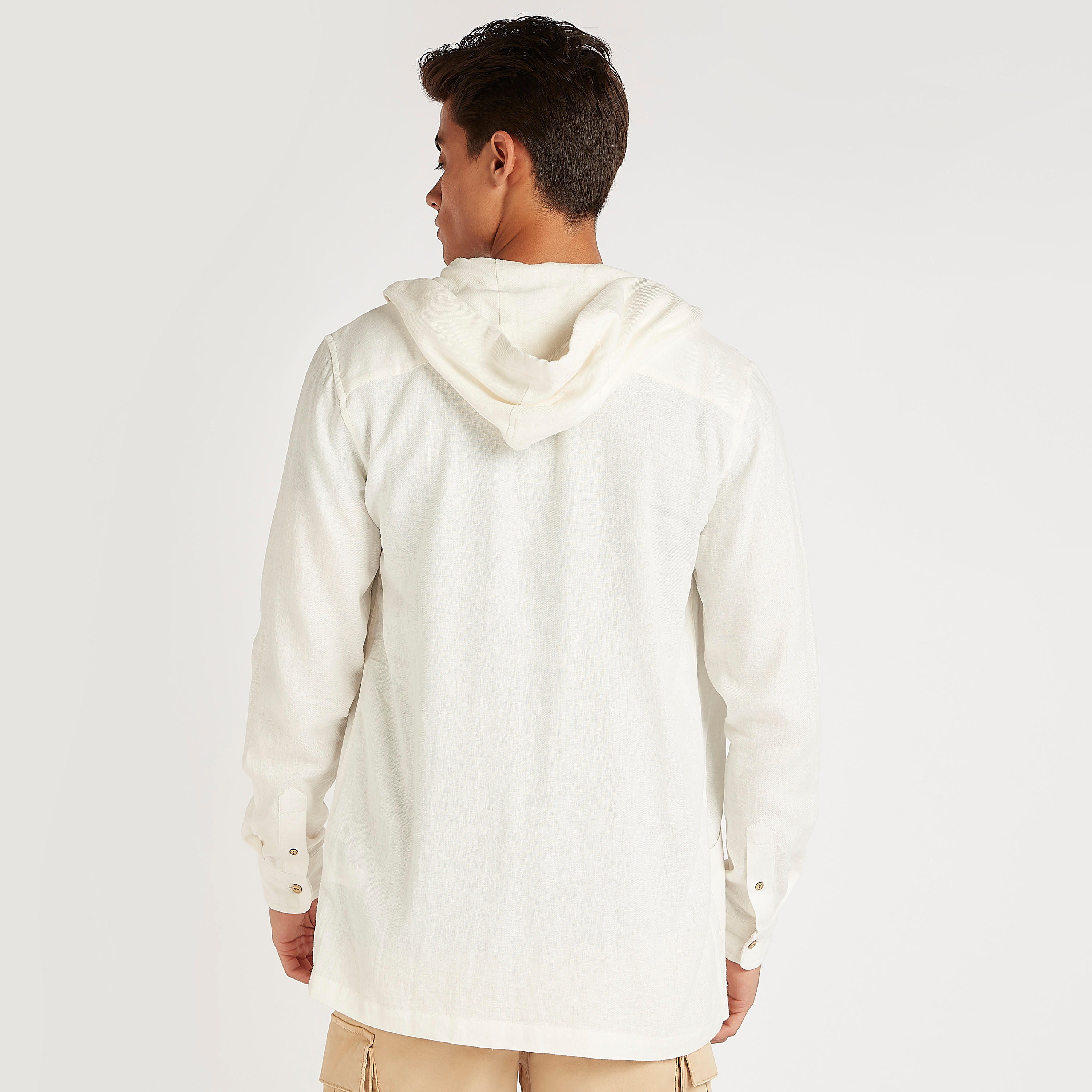 Solid Relaxed Shirt with Hood and Long Sleeves-men-clothing-shirts-image-5