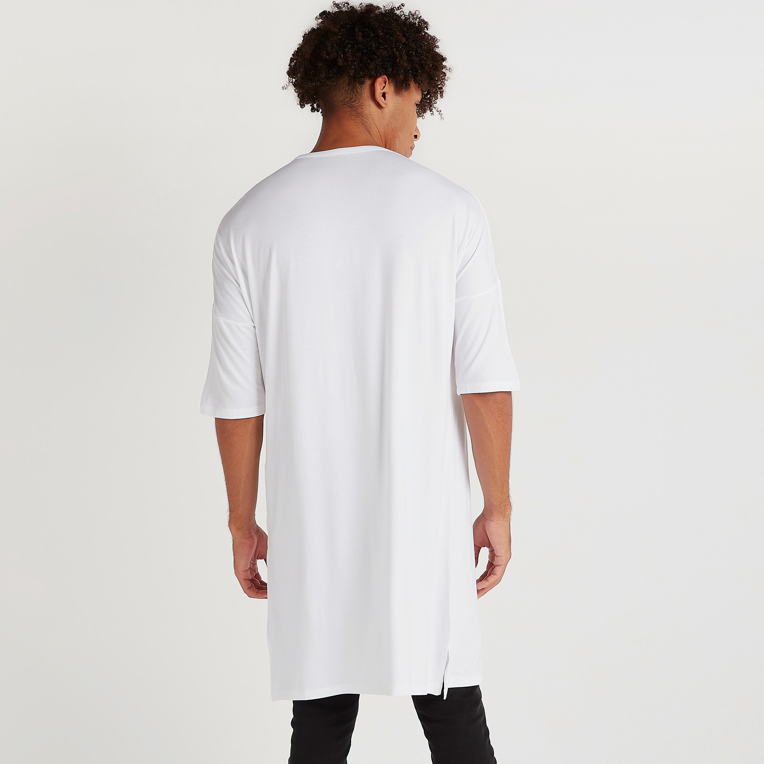 Solid Longline T-shirt with Henley Neck-men-clothing-tshirtsandpolos-tshirts-image-4