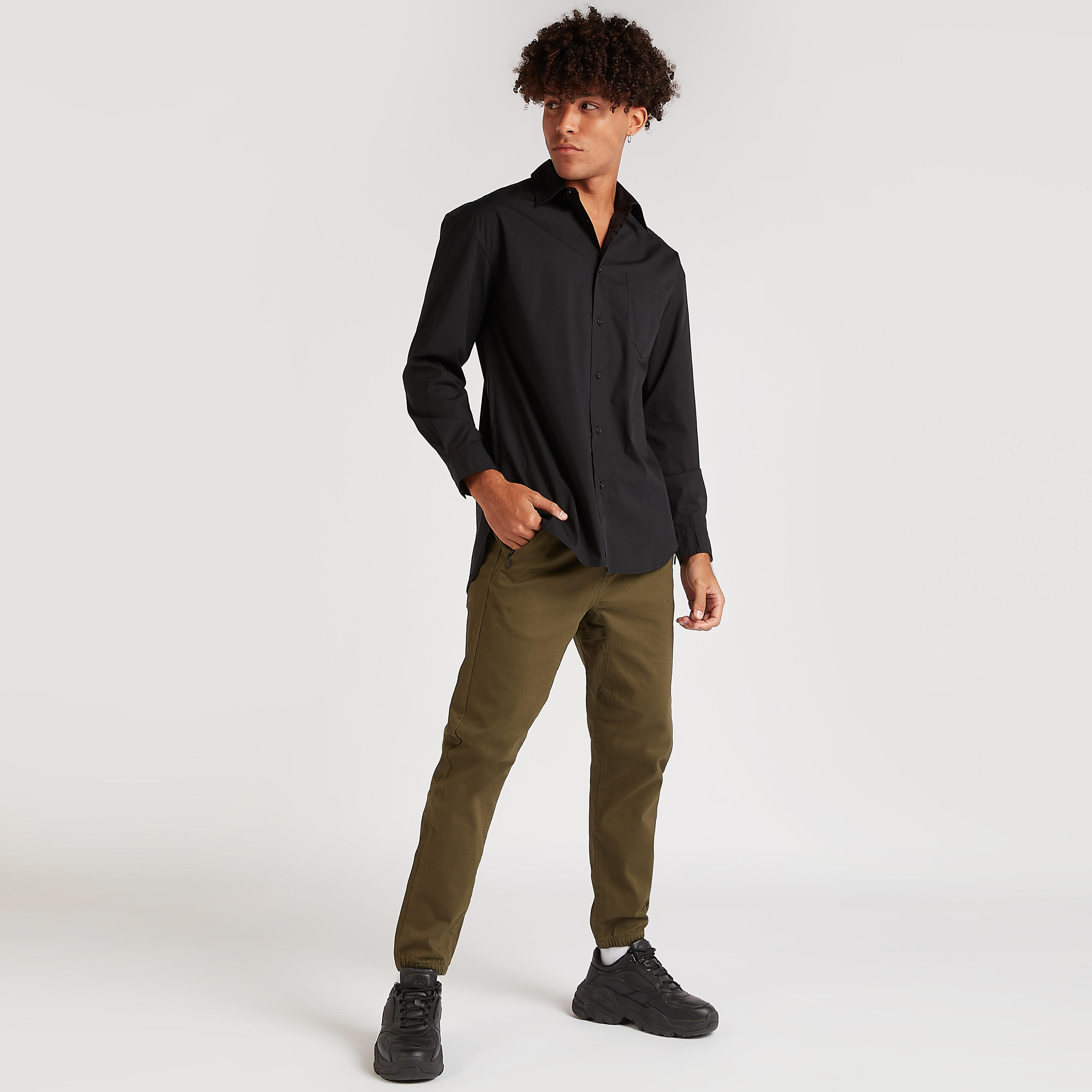Solid Shirt with Long Sleeves-men-clothing-shirts-image-2