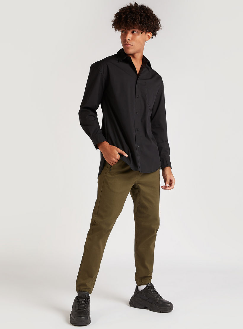 Solid Shirt with Long Sleeves-men-clothing-shirts-image-2
