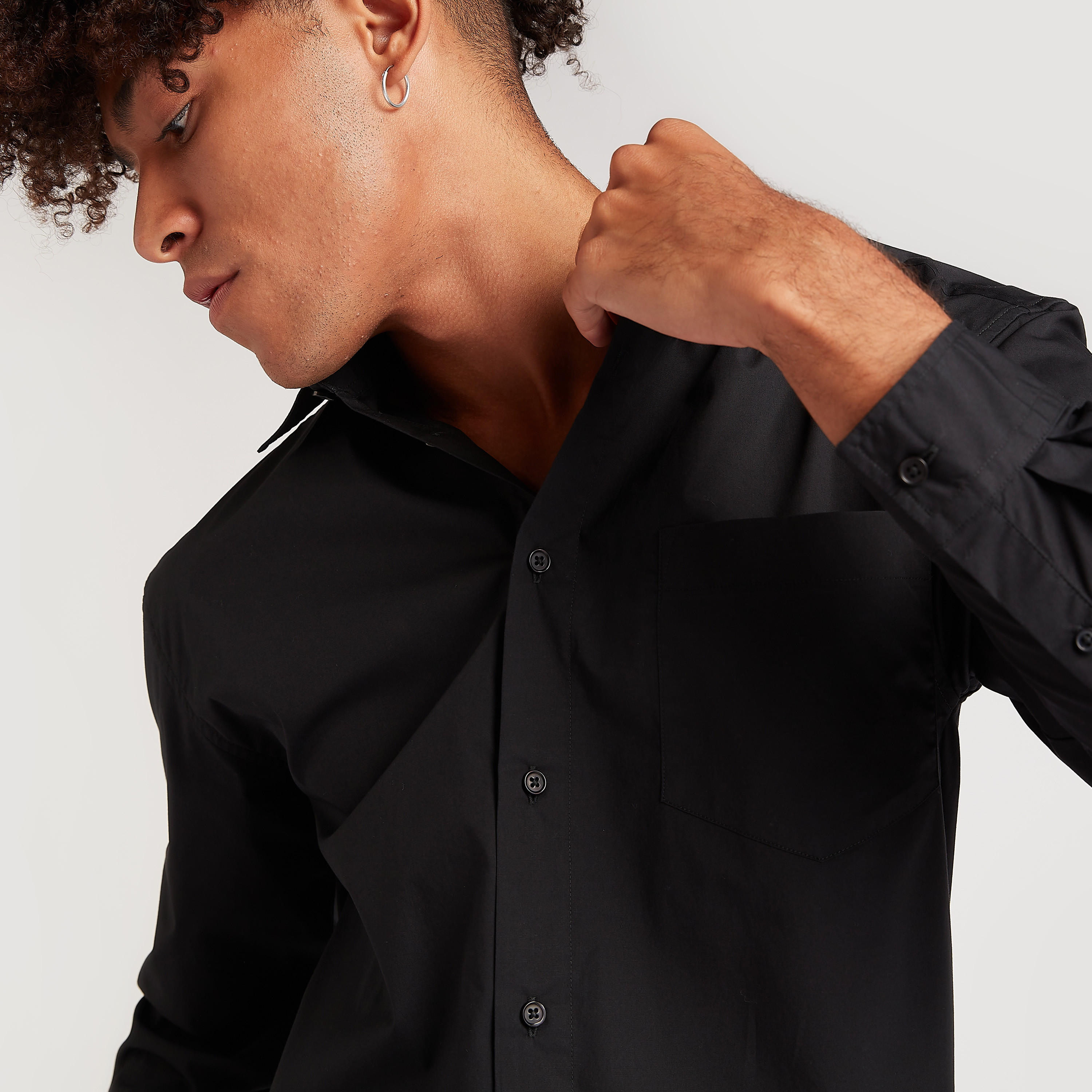 Solid Shirt with Long Sleeves-men-clothing-shirts-image-5
