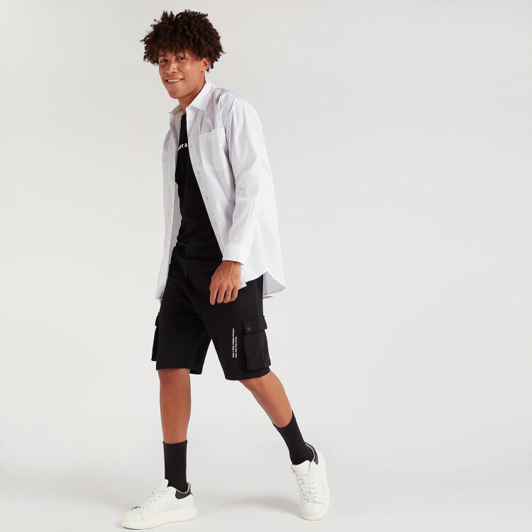 Printed Mid-Rise Shorts with Drawstring Closure-men-clothing-bottoms-shorts-image-2