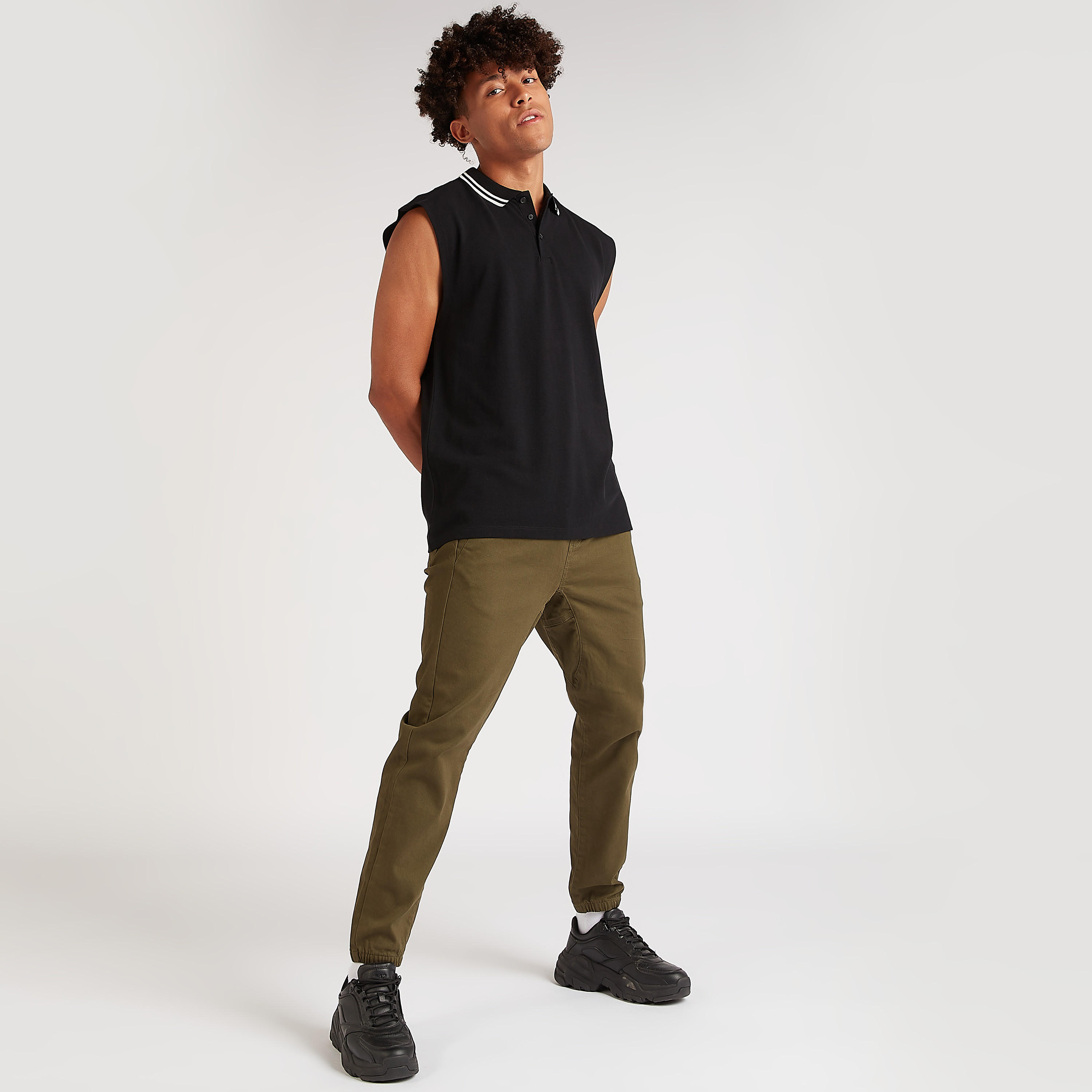Solid Sleeveless Polo T-shirt with Collar Tipping-men-clothing-tshirtsandpolos-polos-image-3