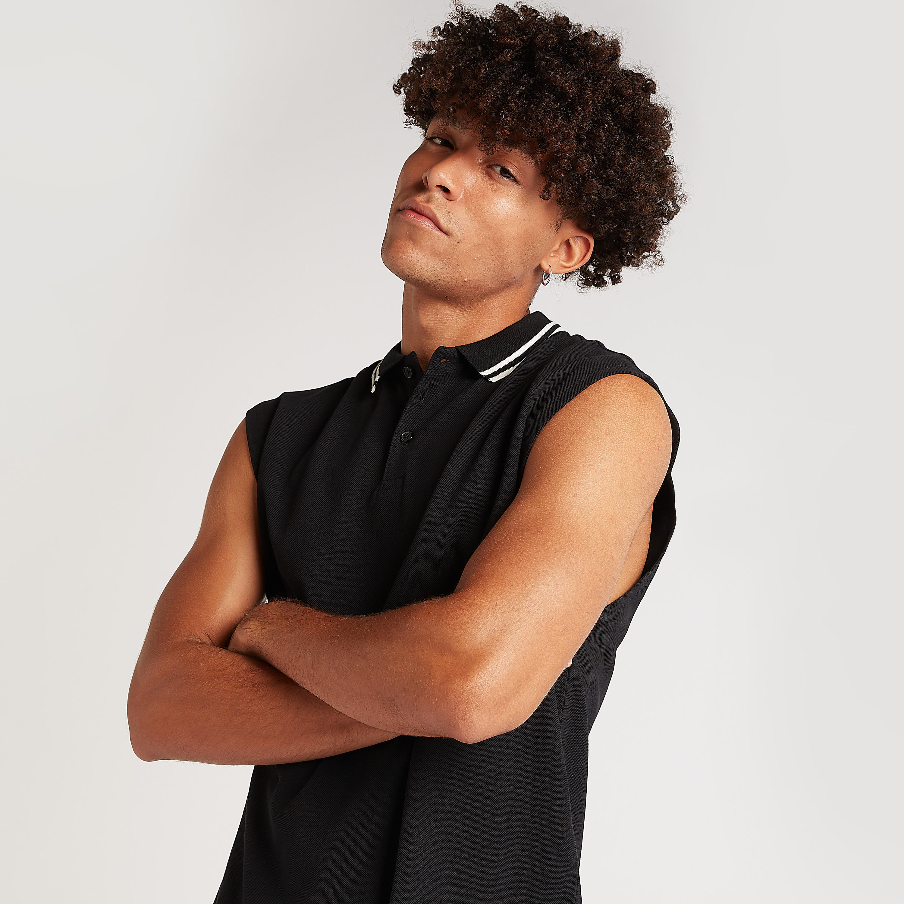 Solid Sleeveless Polo T-shirt with Collar Tipping-men-clothing-tshirtsandpolos-polos-image-5