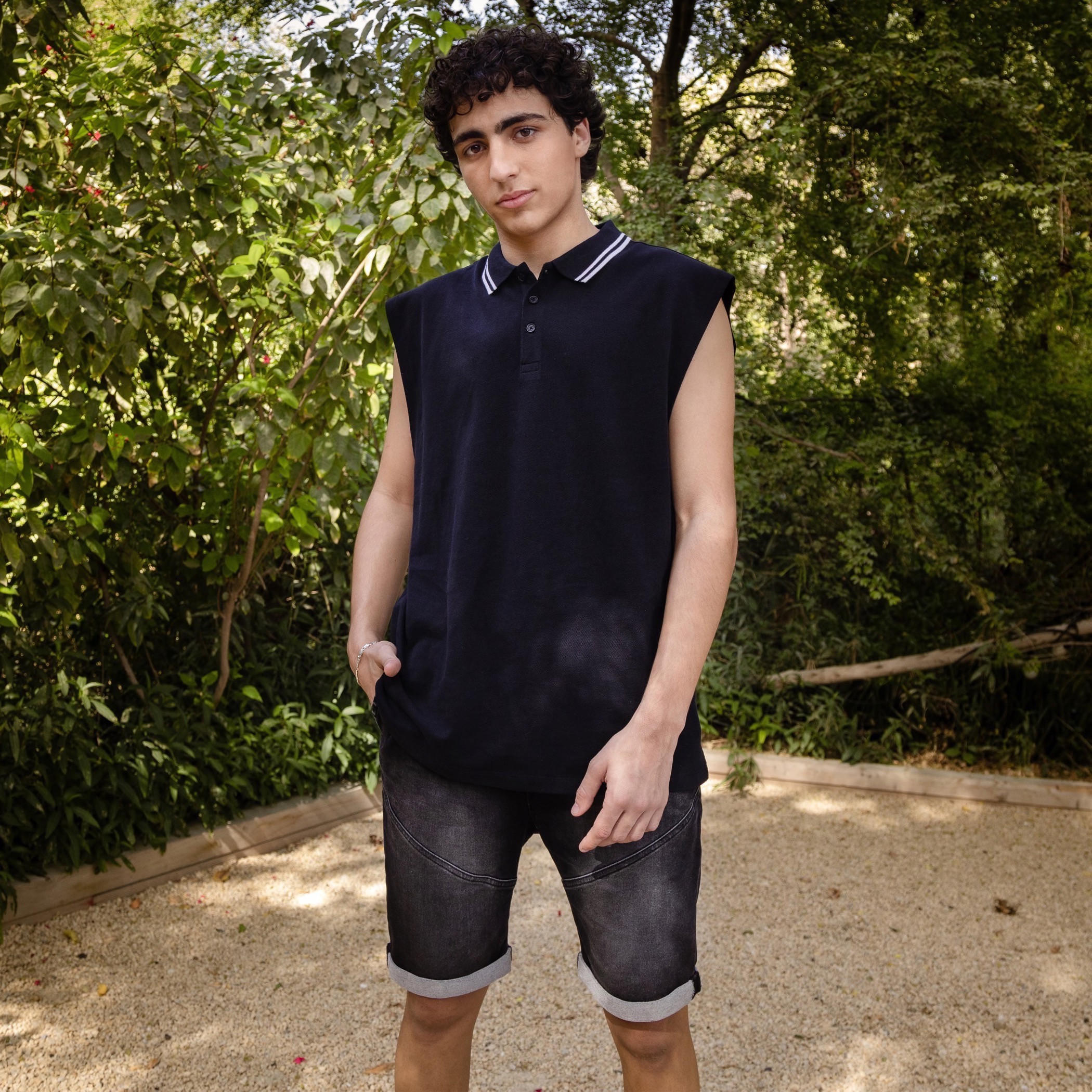 Solid Sleeveless Polo T-shirt with Collar Tipping-men-clothing-tshirtsandpolos-polos-image-1